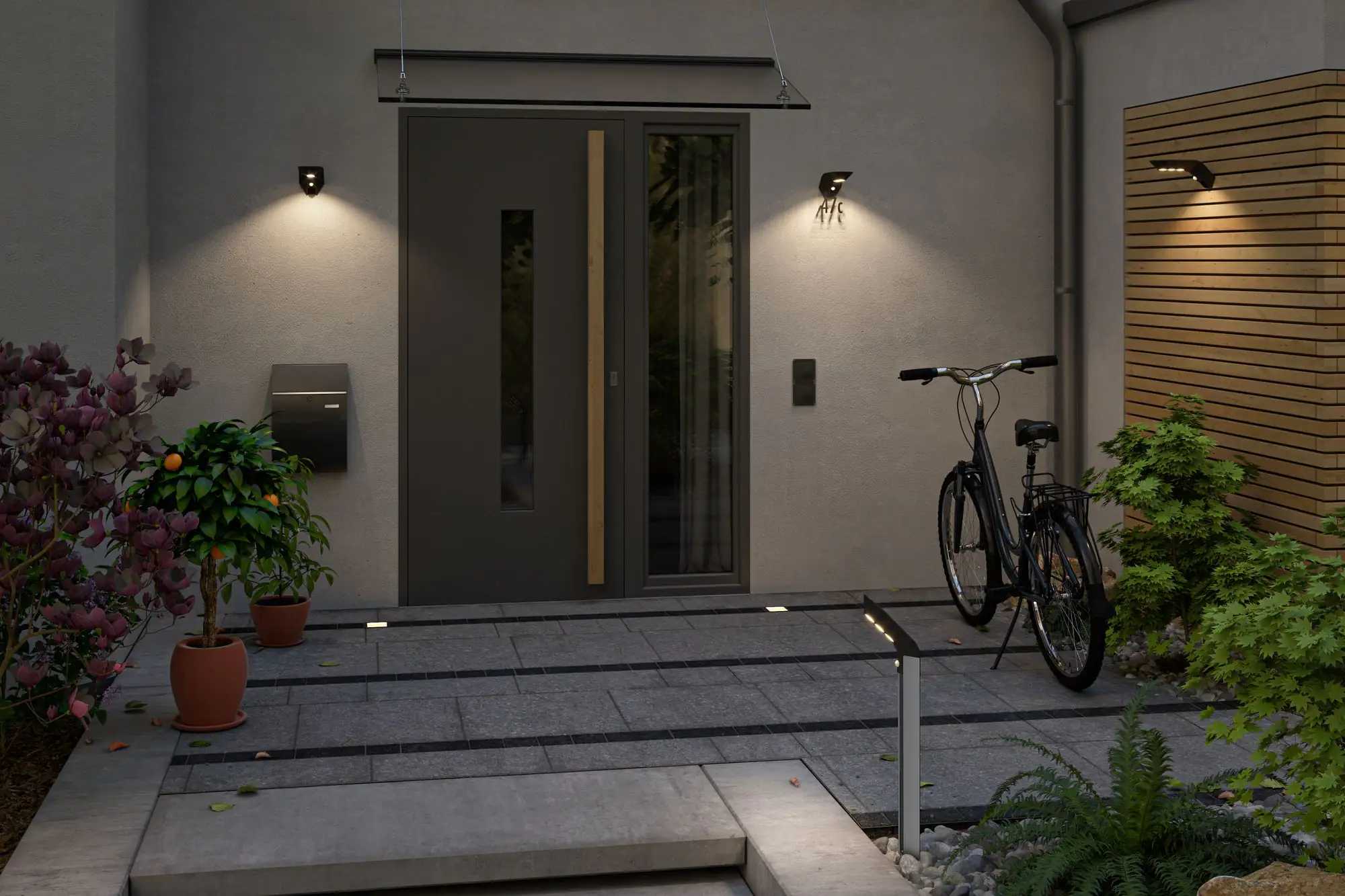 Paulmann LED Solar-Wandleuchte Soley anthrazit warmweiß Bewegungsmelder