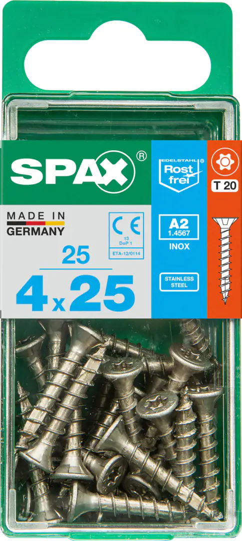Spax Universalschrauben 4.0 x 25 mm TX 20 - 25 Stk. Spax Universalschrauben 4.0 x 25 mm TX 20 - 25 Stk.