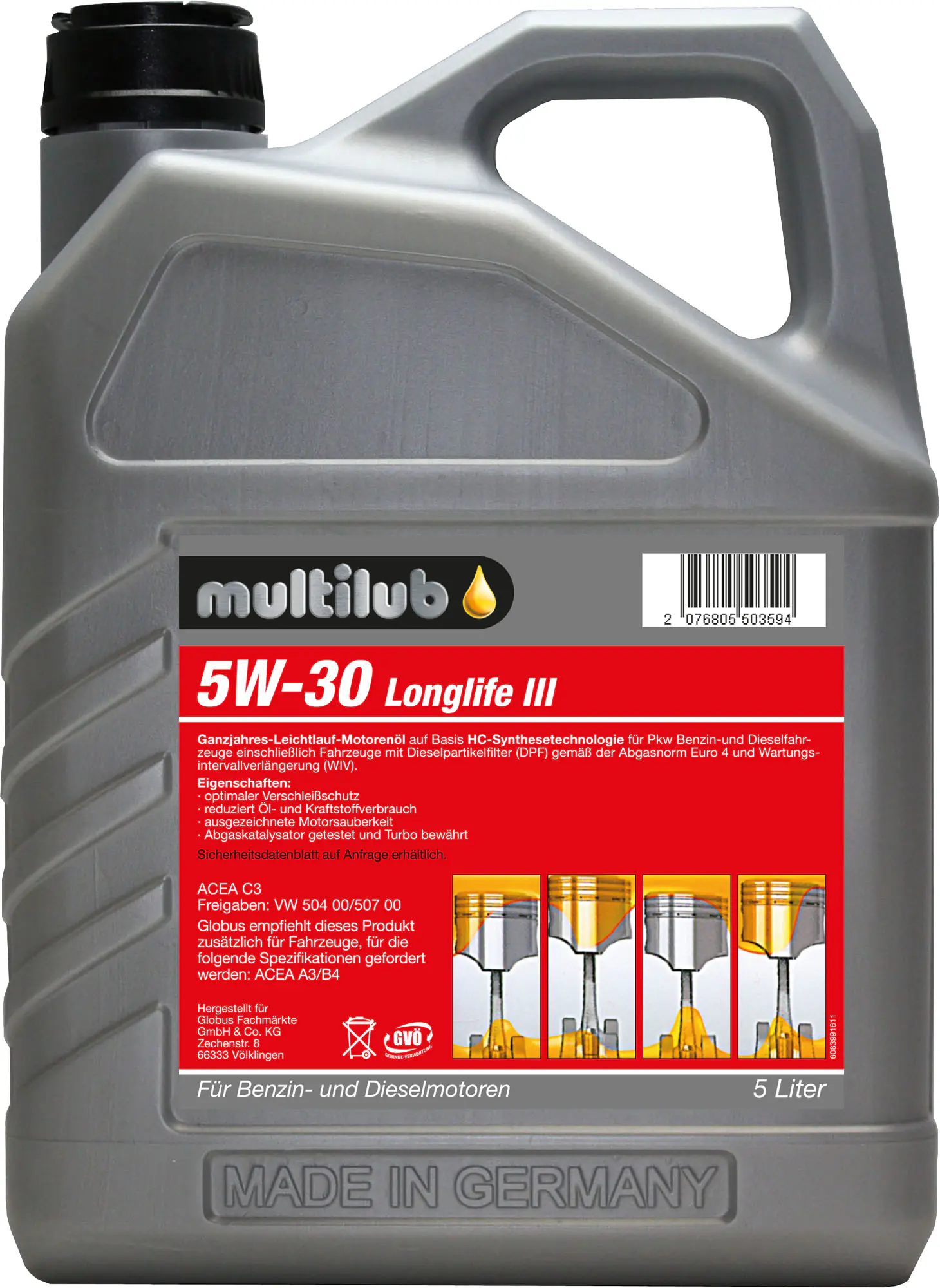 Multilub Motoröl 5W-30 Longlife III 5L