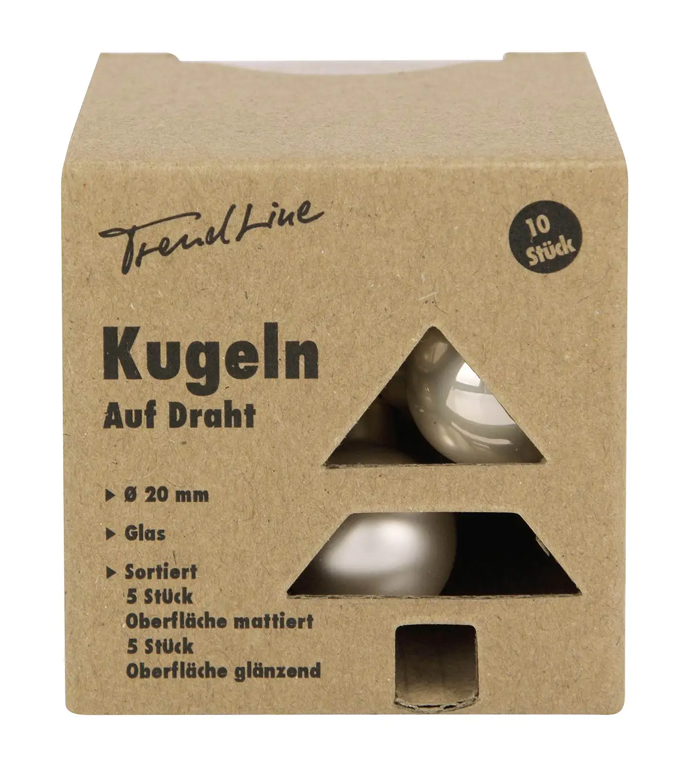 TrendLine Weihnachtskugeln aus Glas auf Draht Ø 2 cm champagner 10 Stück TrendLine Weihnachtskugeln aus Glas auf Draht Ø 2 cm champagner 10 Stück