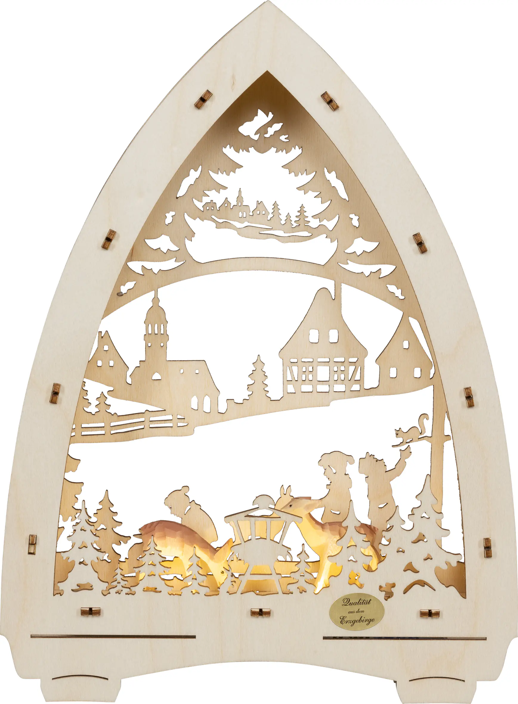 Saico Lichterspitze Wildfütterung mit Timer 21,5 x 29 cm warmweiß natur
