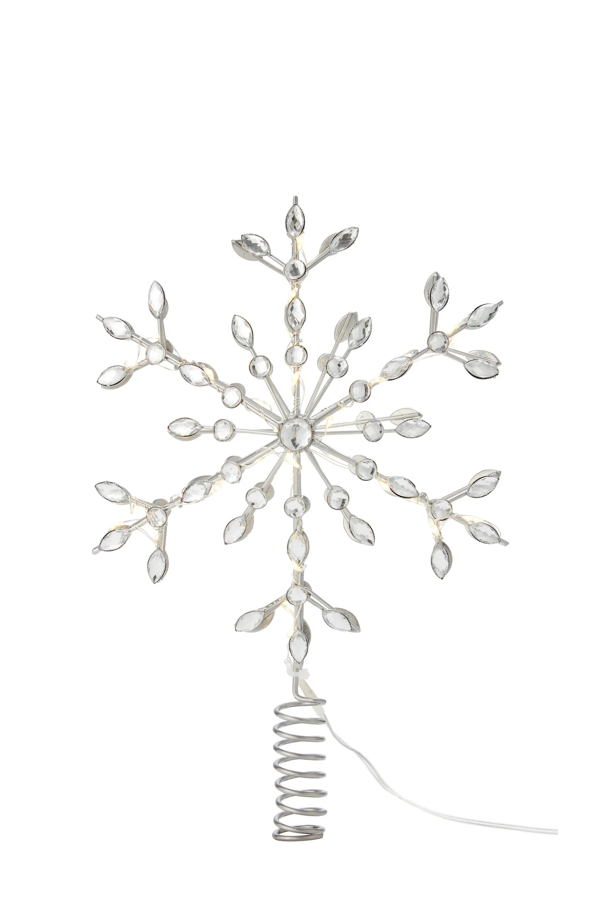 Markslöjd LED Weihnachtsbaumspitze Glina batteriebetrieben Messing 28 x 16,5 cm transparent-silber