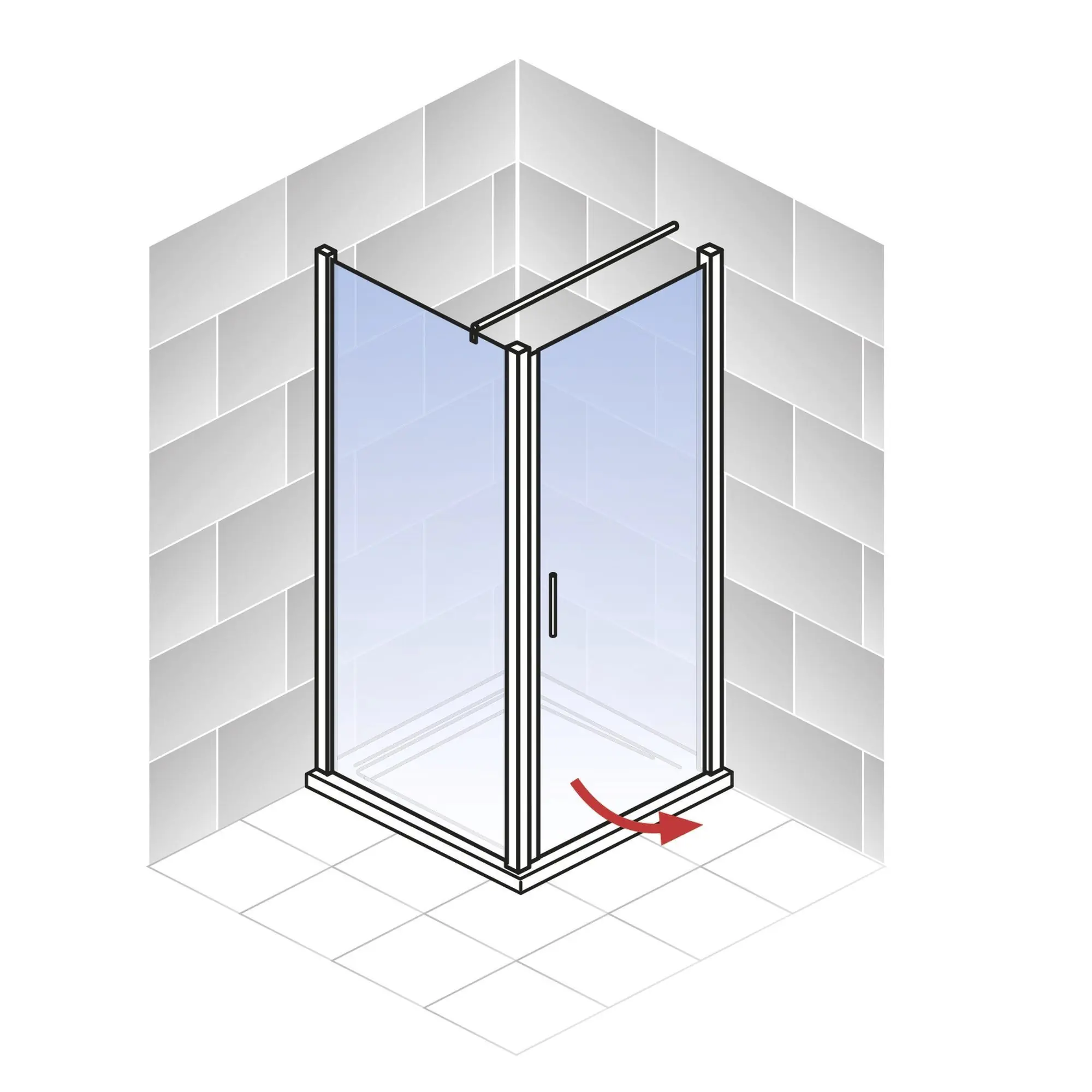 Schulte Eckdusche Garant 2.0 90 x 90 x 200 cm Alu-Natur klar hell