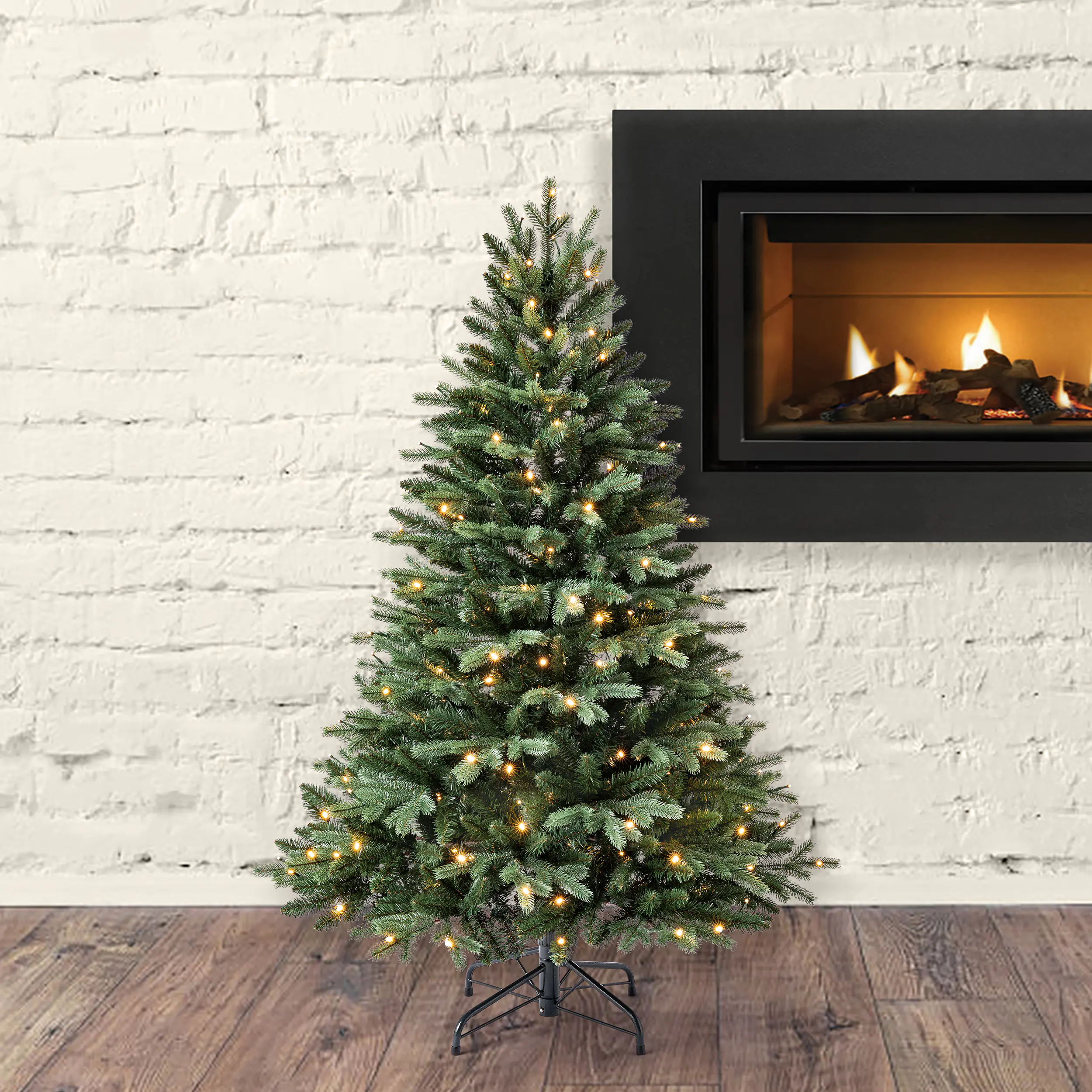 Primaster Weihnachtsbaum 1,5 m grün beleuchtet 200 Lichter warmweiß