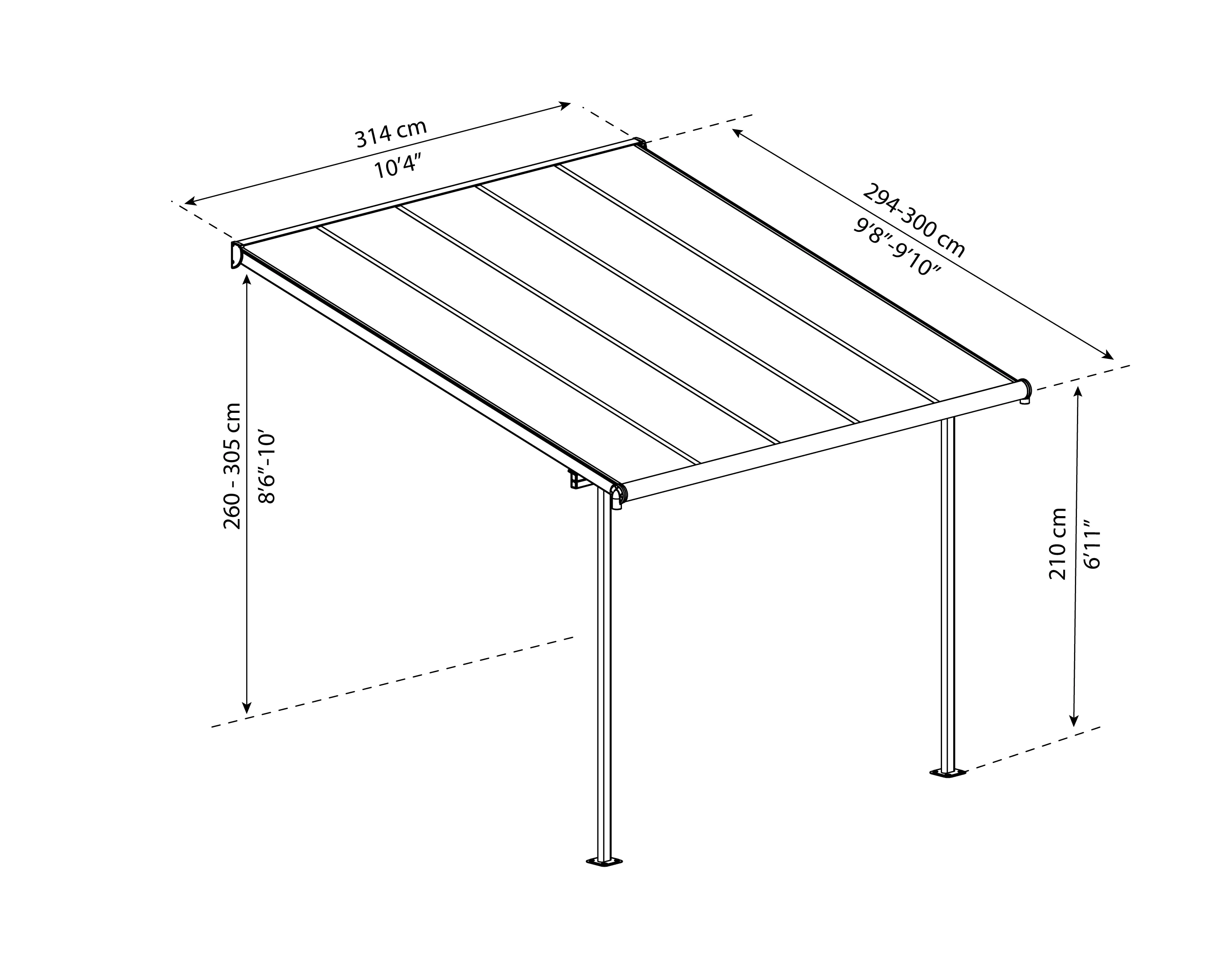 7290108138924_6 Canopia Terrassenüberdachung Capri 3x3.05