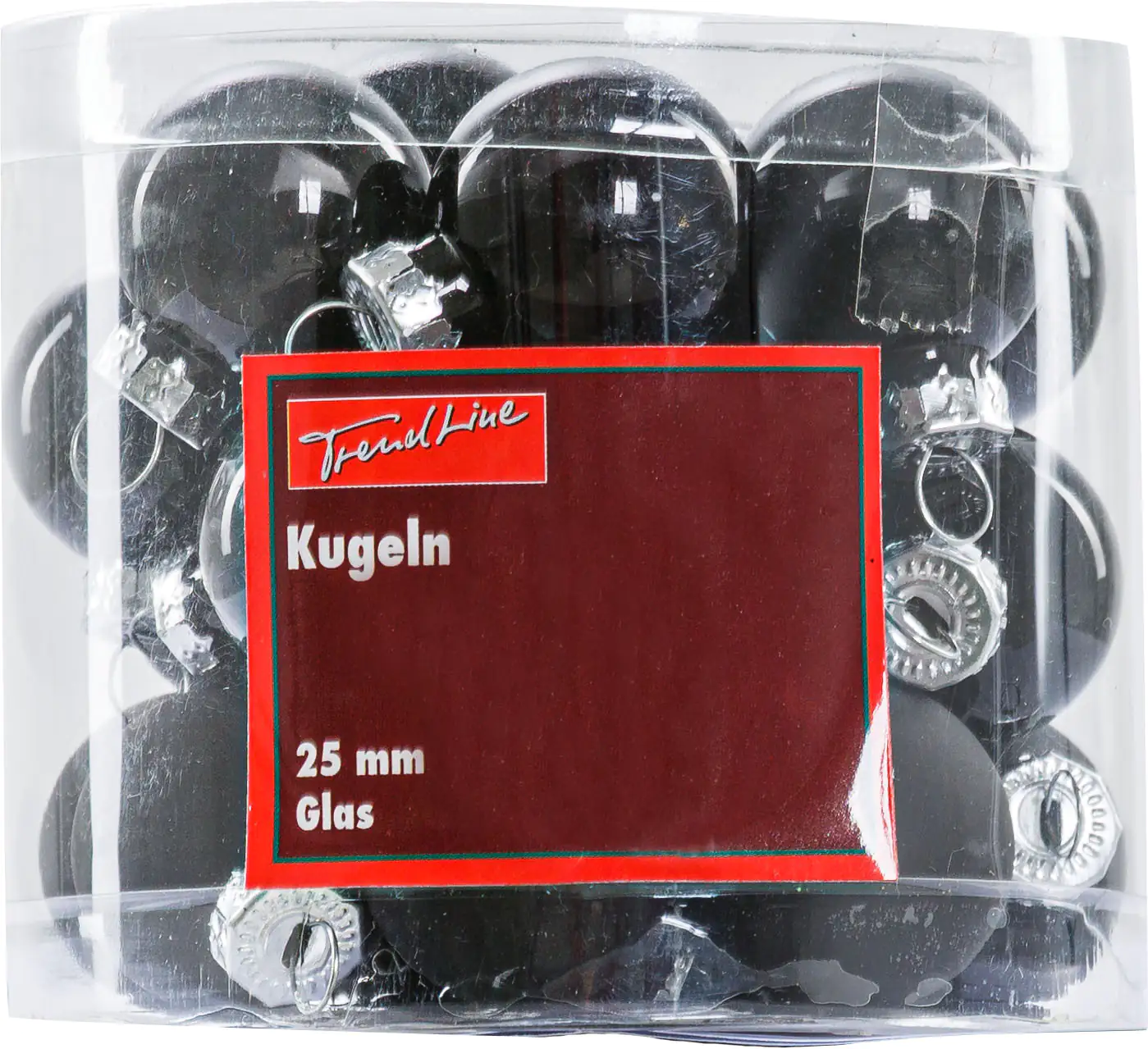 TrendLine Mini-Glaskugeln glanz/matt, Ø 2,5 cm, schwarz, 24 Stück