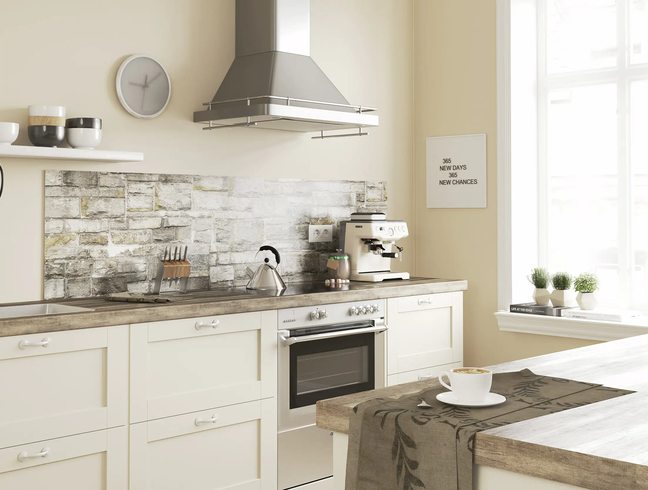 Küchenrückwand WandArt easy 80 x 58,5 cm, 3 mm, old castle wall