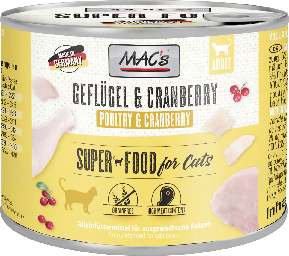 Macs Cat Geflügel & Cranberry 200 g Macs Cat Geflügel & Cranberry 200 g