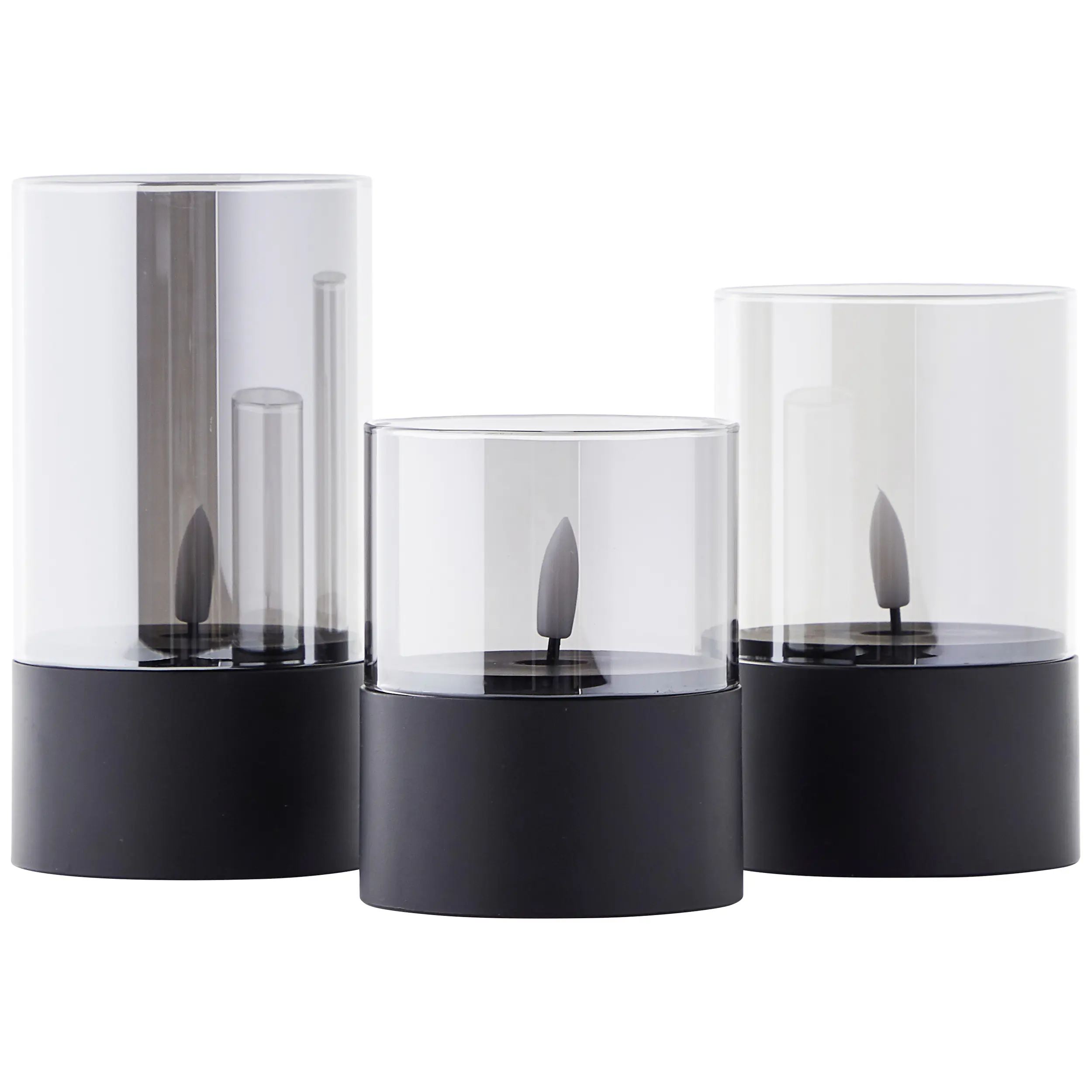 Brilliant LED Kerze batteriebetrieben mit Timer Ø 8 schwarz 3er Set Brilliant LED Kerze batteriebetrieben mit Timer Ø 8 schwarz 3er Set