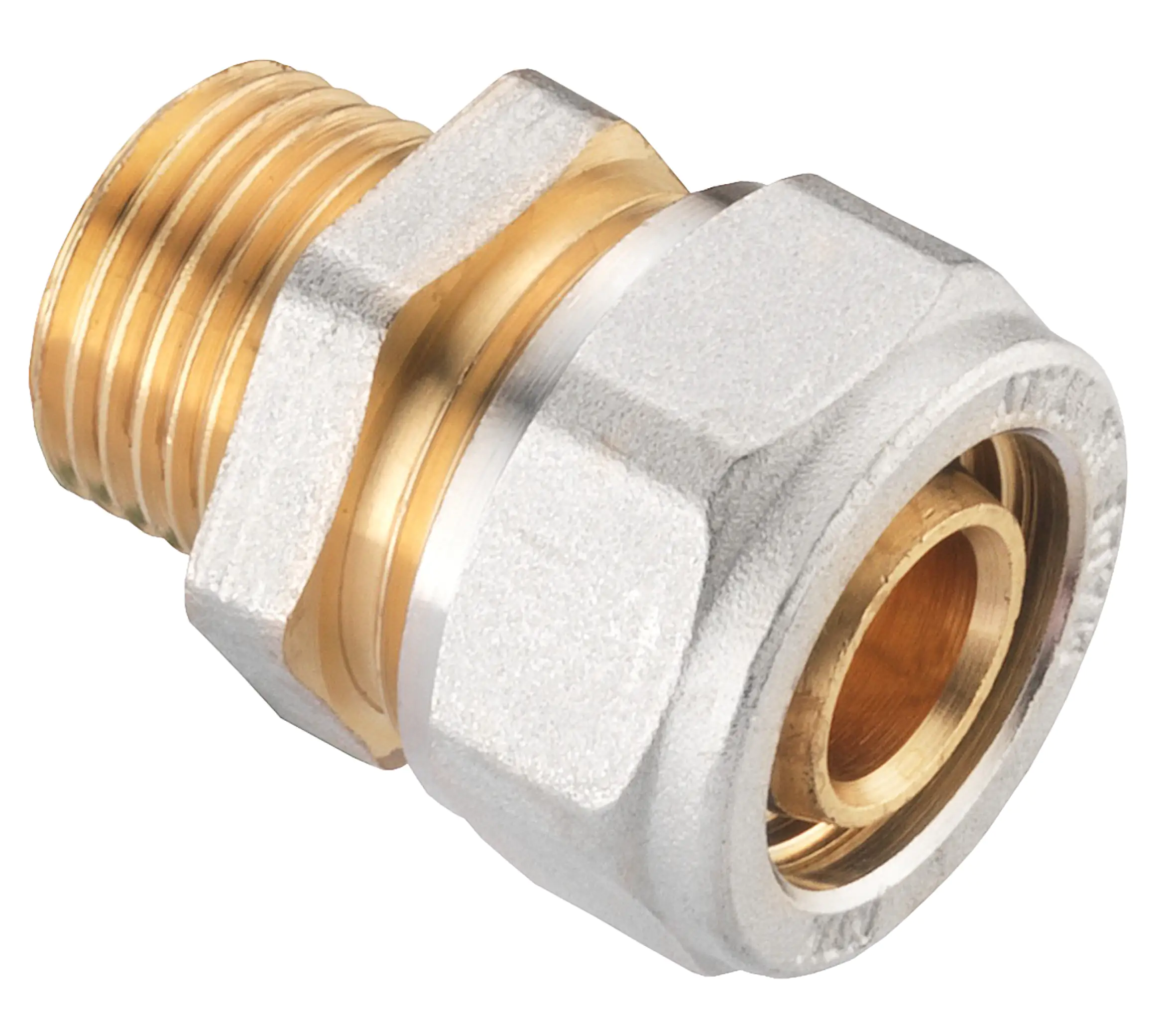 4035300819829 Cornat Schraub-Kupplung komplett ø 26 mm 3/4" AG Messing vernickelt