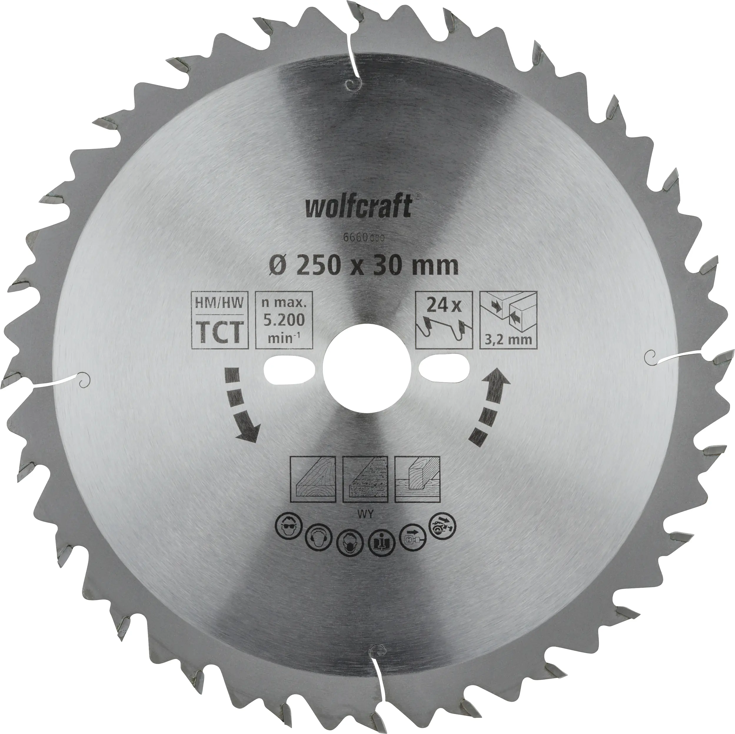 Wolfcraft Kreissägeblatt Serie grün Ø 250 mm Bohrung Ø 30 mm Wolfcraft Kreissägeblatt Serie grün Ø 250 mm Bohrung Ø 30 mm
