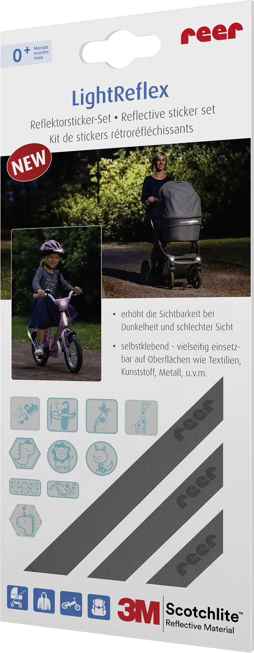 4013283531419 Reer Refkletorsticker-Set Lightreflex 10 Motive, 8 Streifen