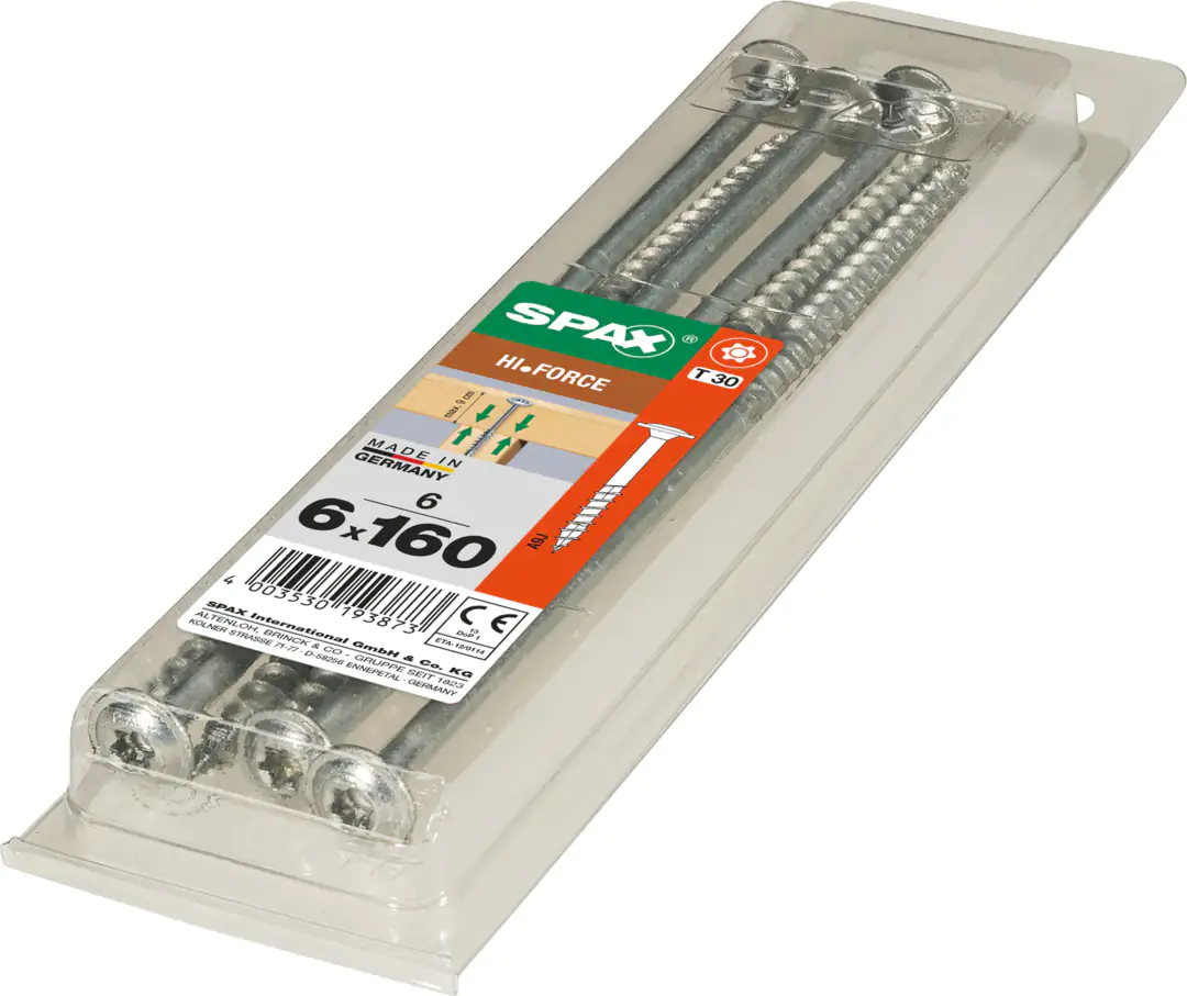 Spax Holzbauschrauben 6.0 x 160 mm TX 30 Tellerkopf - 6 Stk.