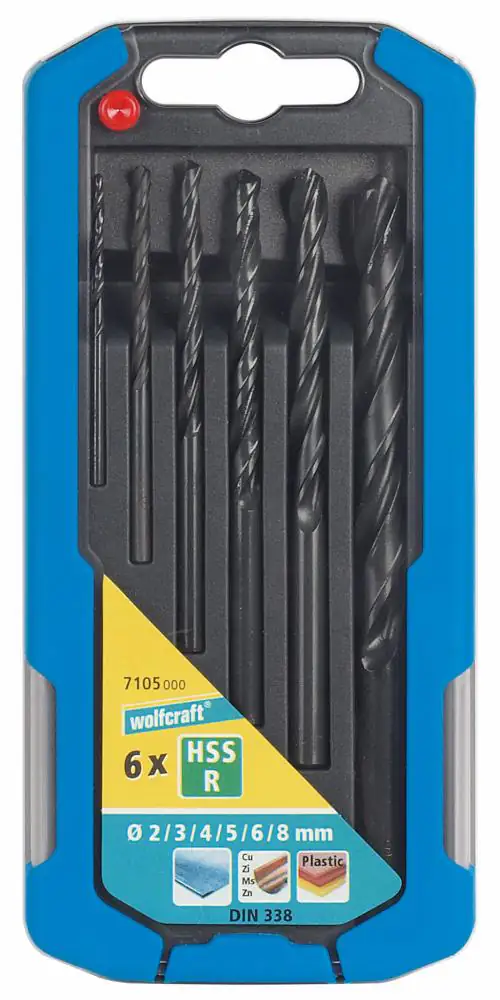 Wolfcraft Metallbohrer-Set HSS rollgewalzt Ø 2-8 mm 6-teilig Rundschaft Wolfcraft Metallbohrer-Set HSS rollgewalzt Ø 2-8 mm 6-teilig Rundschaft
