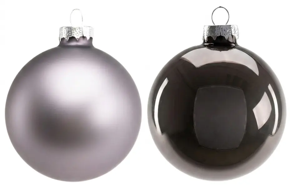TrendLine Weihnachtskugeln aus Glas Ø 8 cm warmgrau 6 Stück