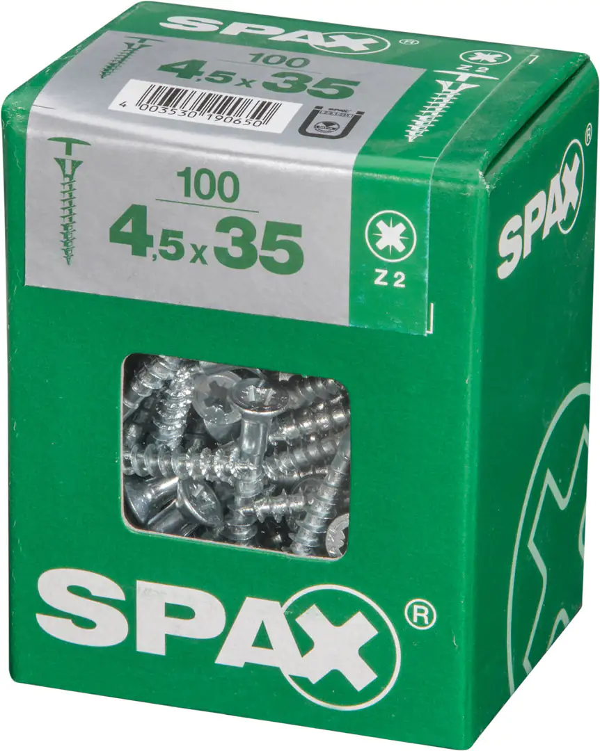 Spax Universalschrauben 4.5 x 35 mm PZ 2 - 100 Stk.