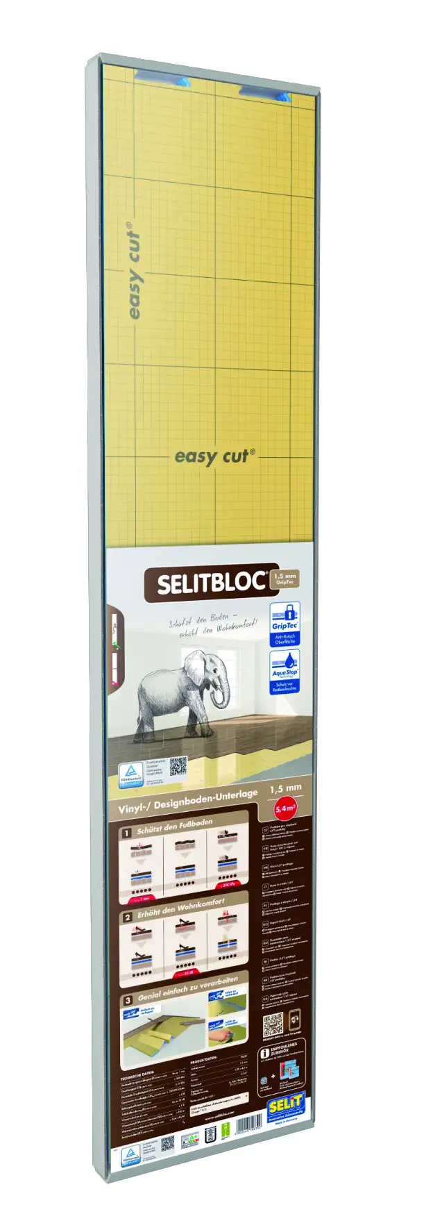 Selitbloc GripTec Vinyl- Designboden-Unterlage Faltplatte 1,5 mm stark Selitbloc GripTec Vinyl- Designboden-Unterlage Faltplatte 1,5 mm stark