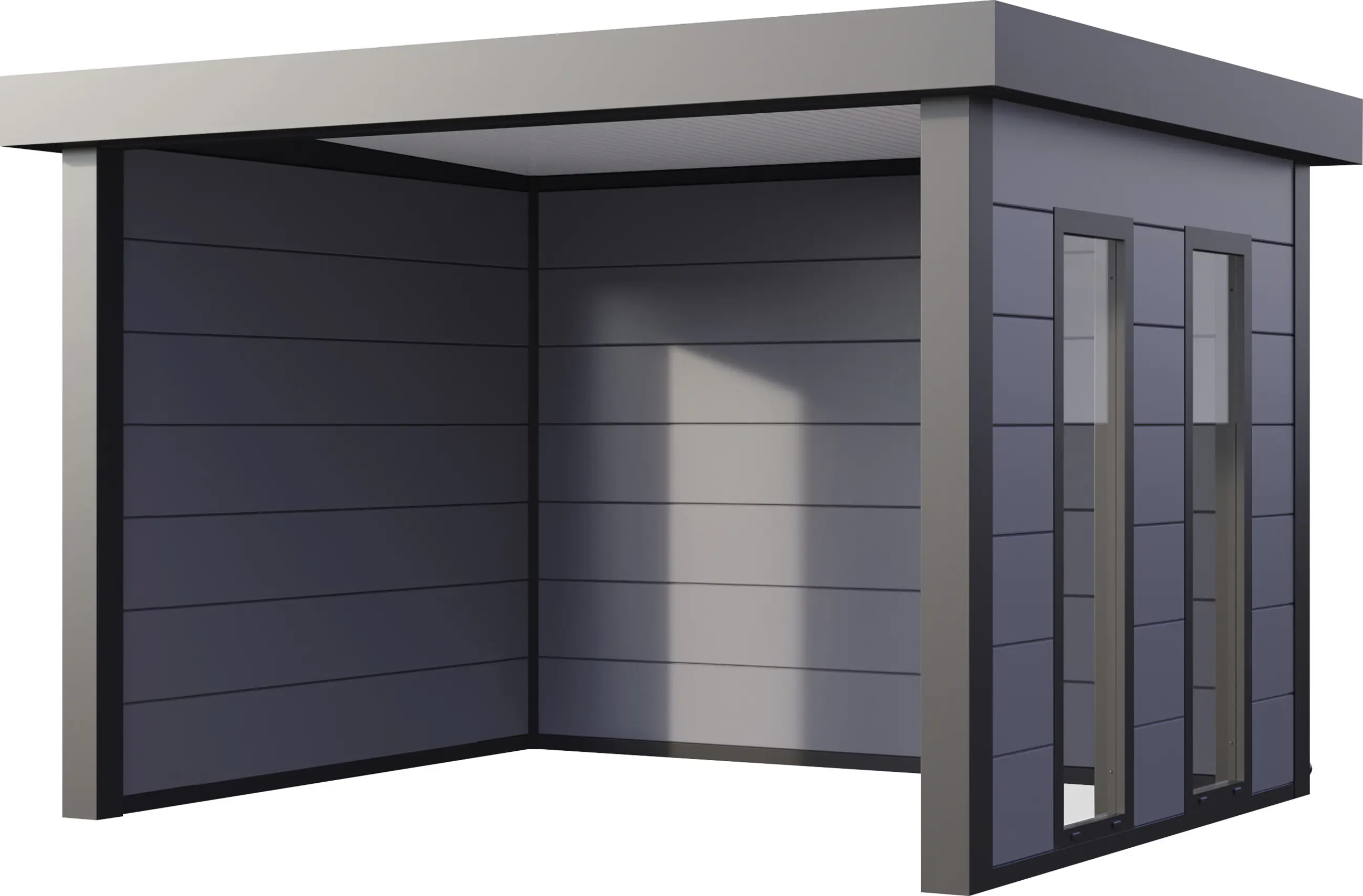 Telluria Pavillon Singolo 3630 mit Fenstern lichtgrau 358 x 298 cm