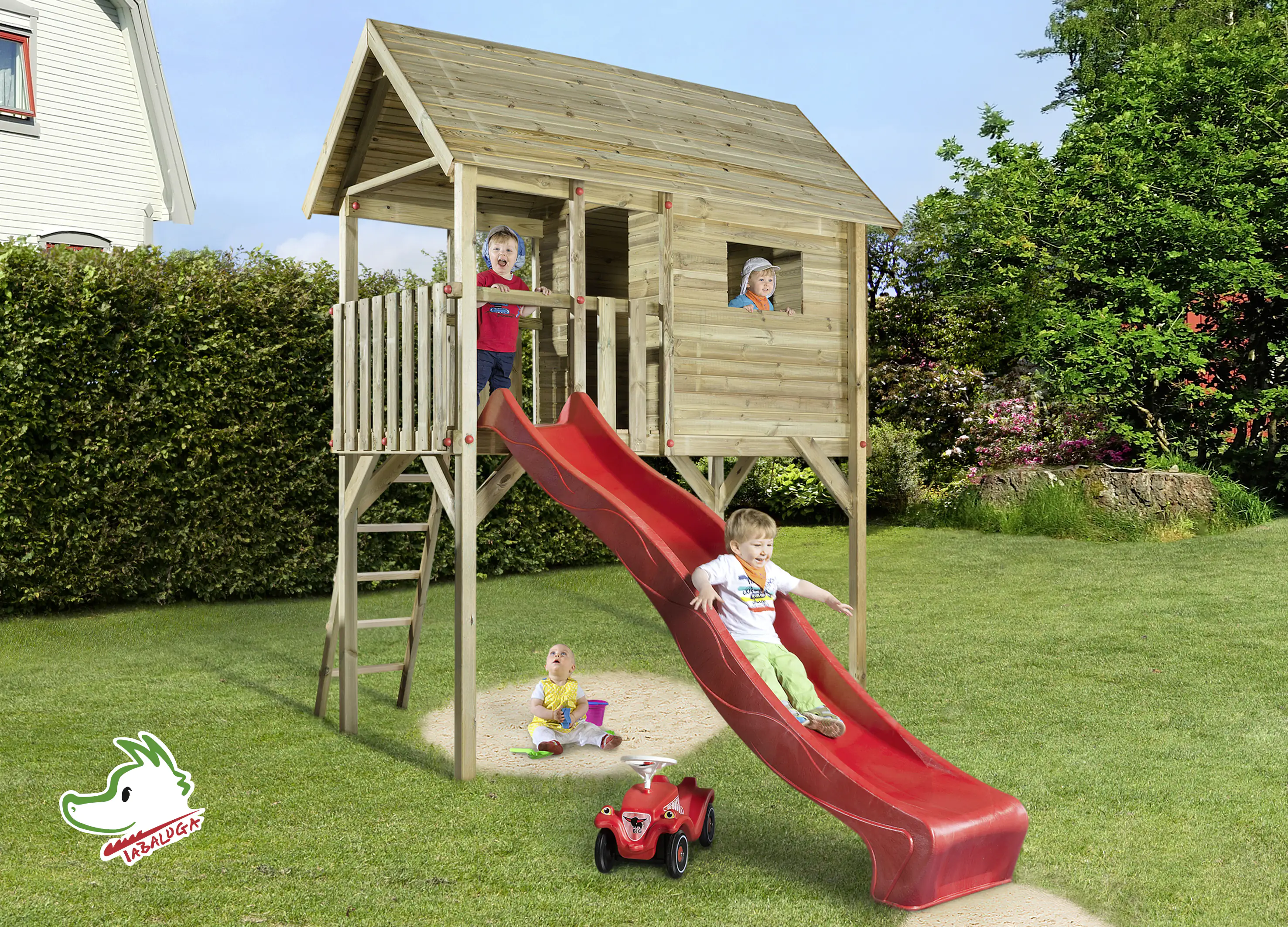 Weka Spielturm 815 Tabaluga 235 x 125 x 332 cm mit Wellenrutsche