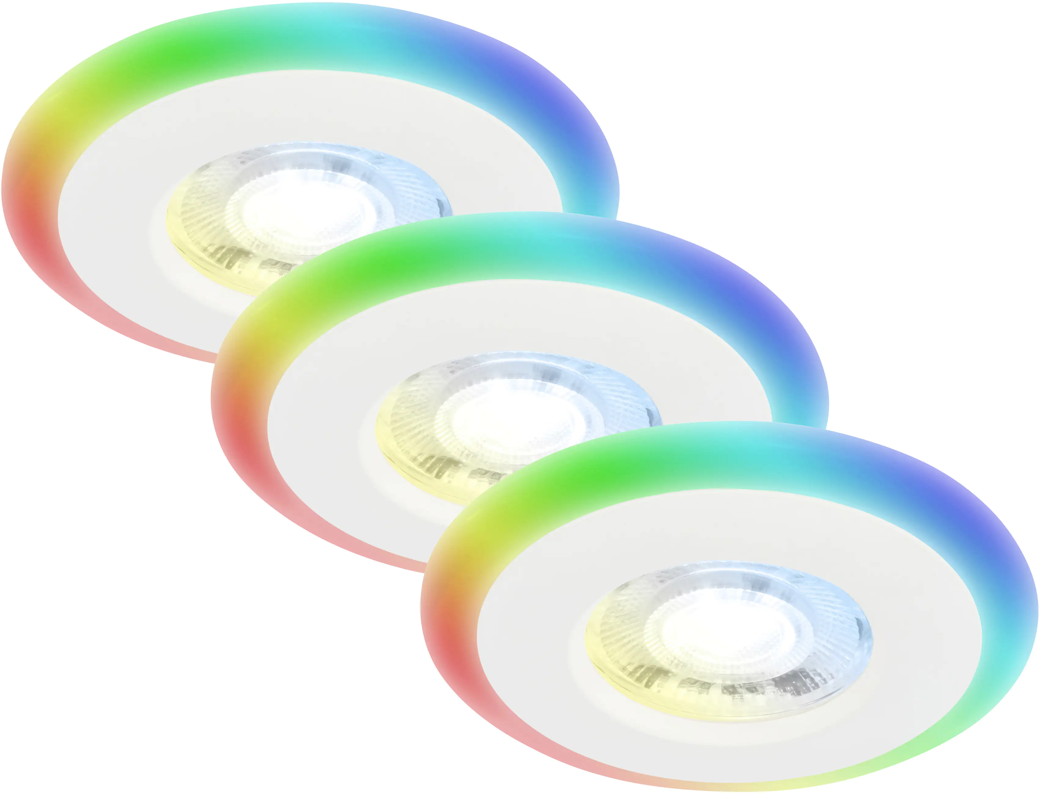 Di-Ka LED Einbauleuchte Skill Color 3er Set weiß Ø 8,4 cm 5 W dimmbar