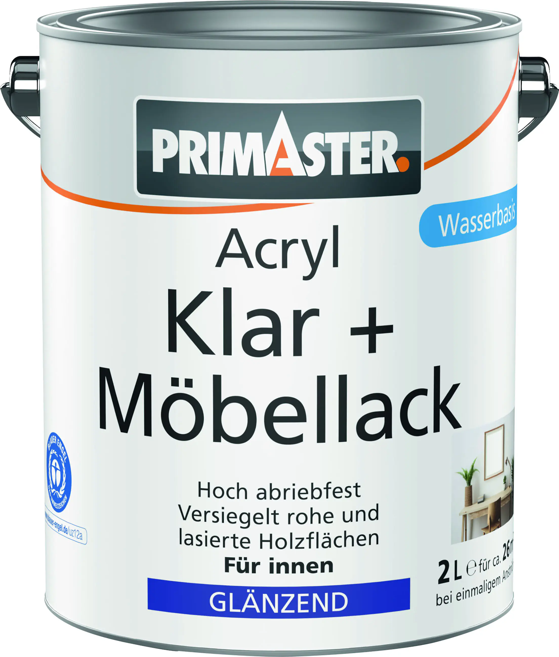 Primaster Acryl Klar + Möbellack 2 L farblos glänzend