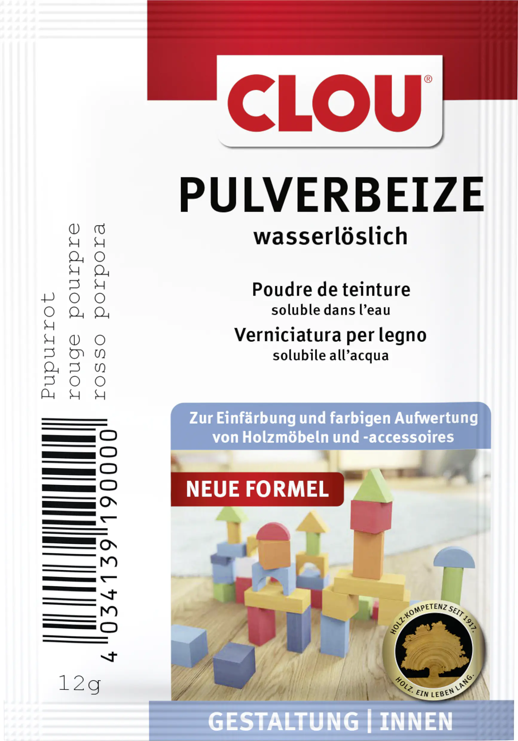 Clou Holzbeize 12 g purpurrot 