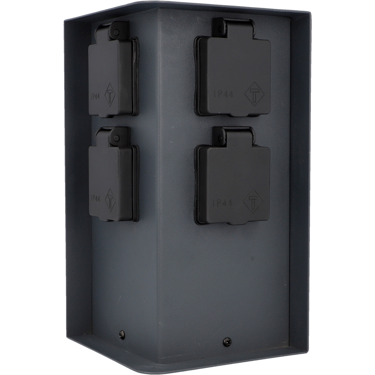 Unitec Gartensäule mit 4 Schutzkontakt-Steckdosen schwarz