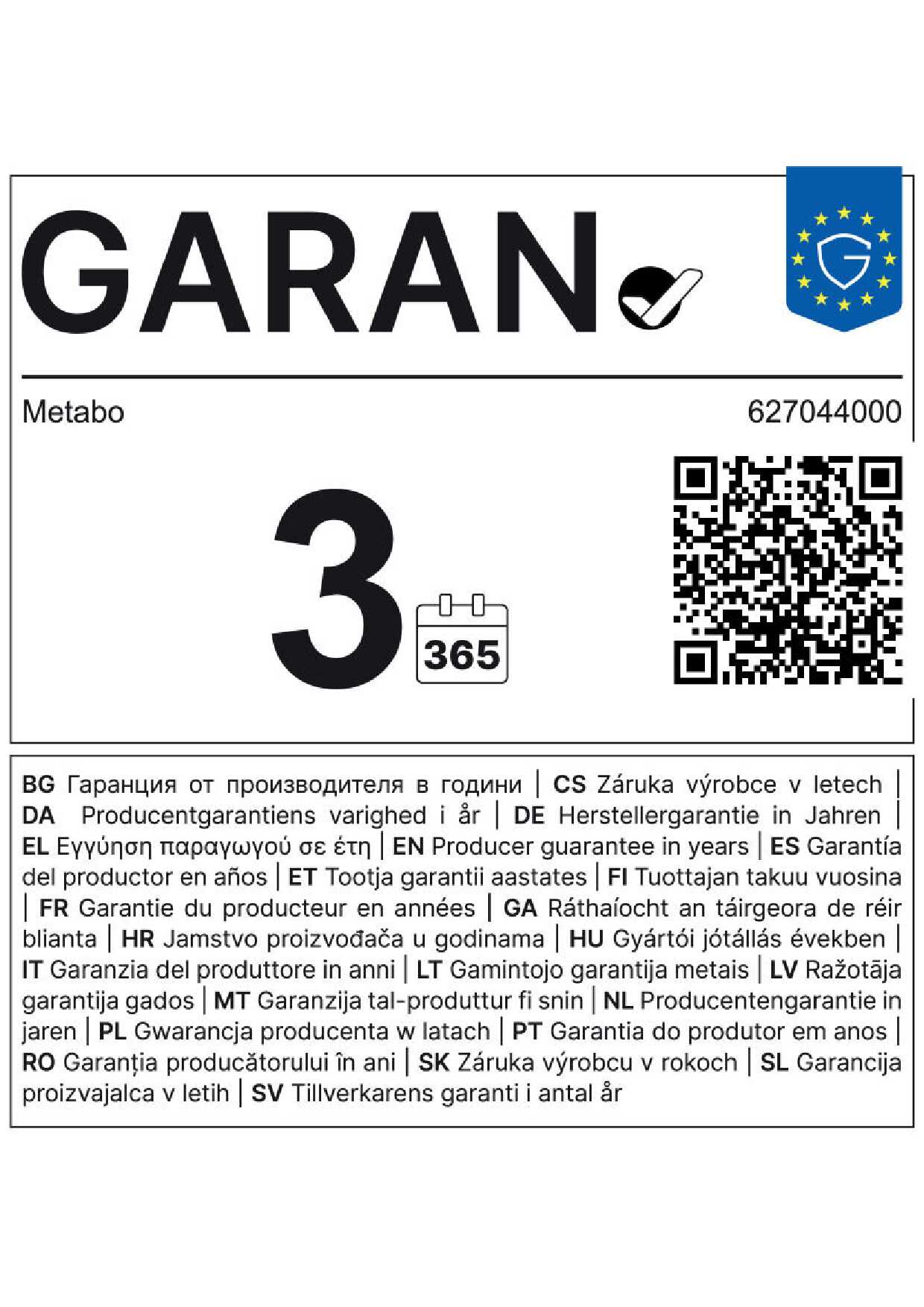 3 Jahre Garantie
