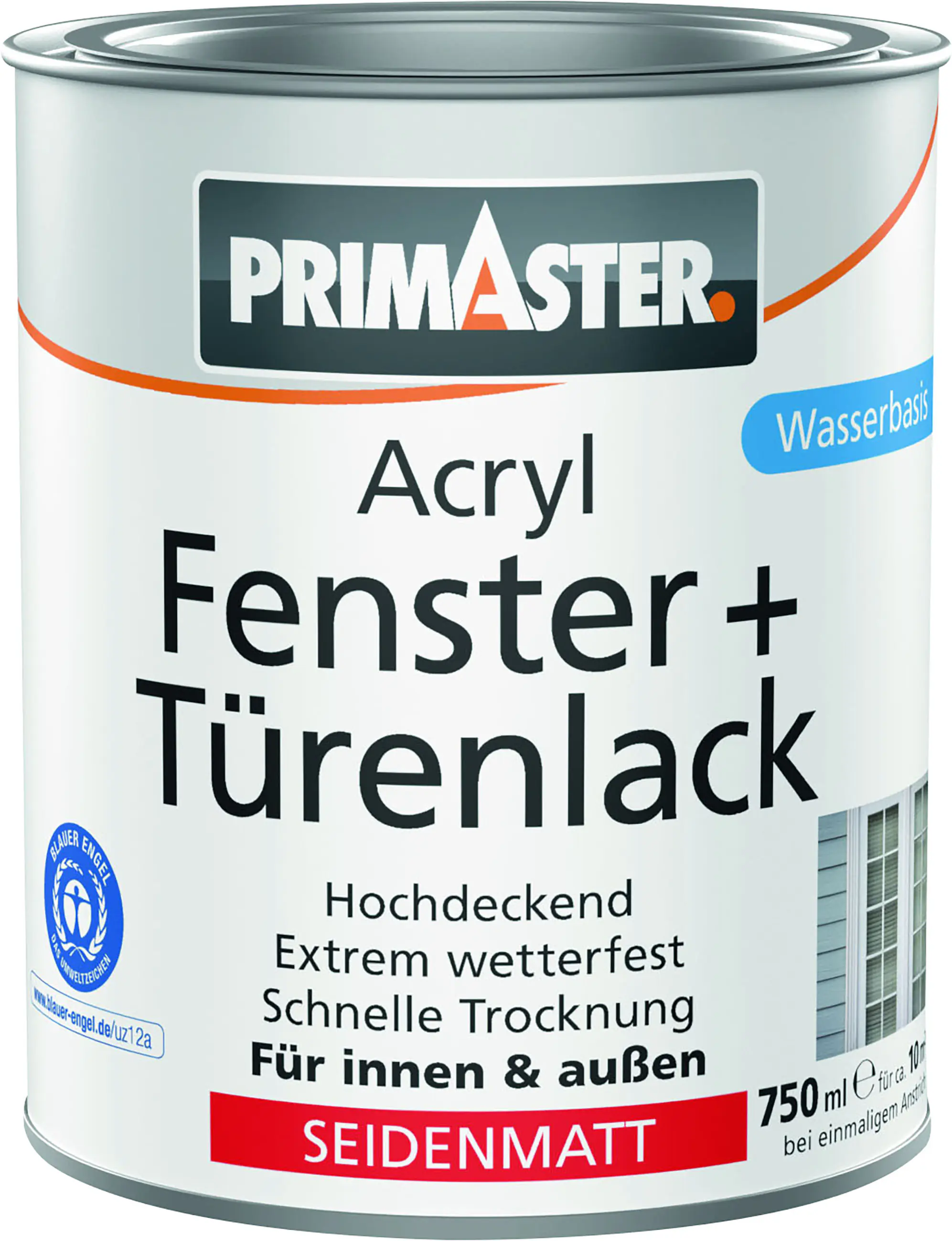 Primaster Acryl Fenster + Türenlack weiß seidenmatt 750 ml