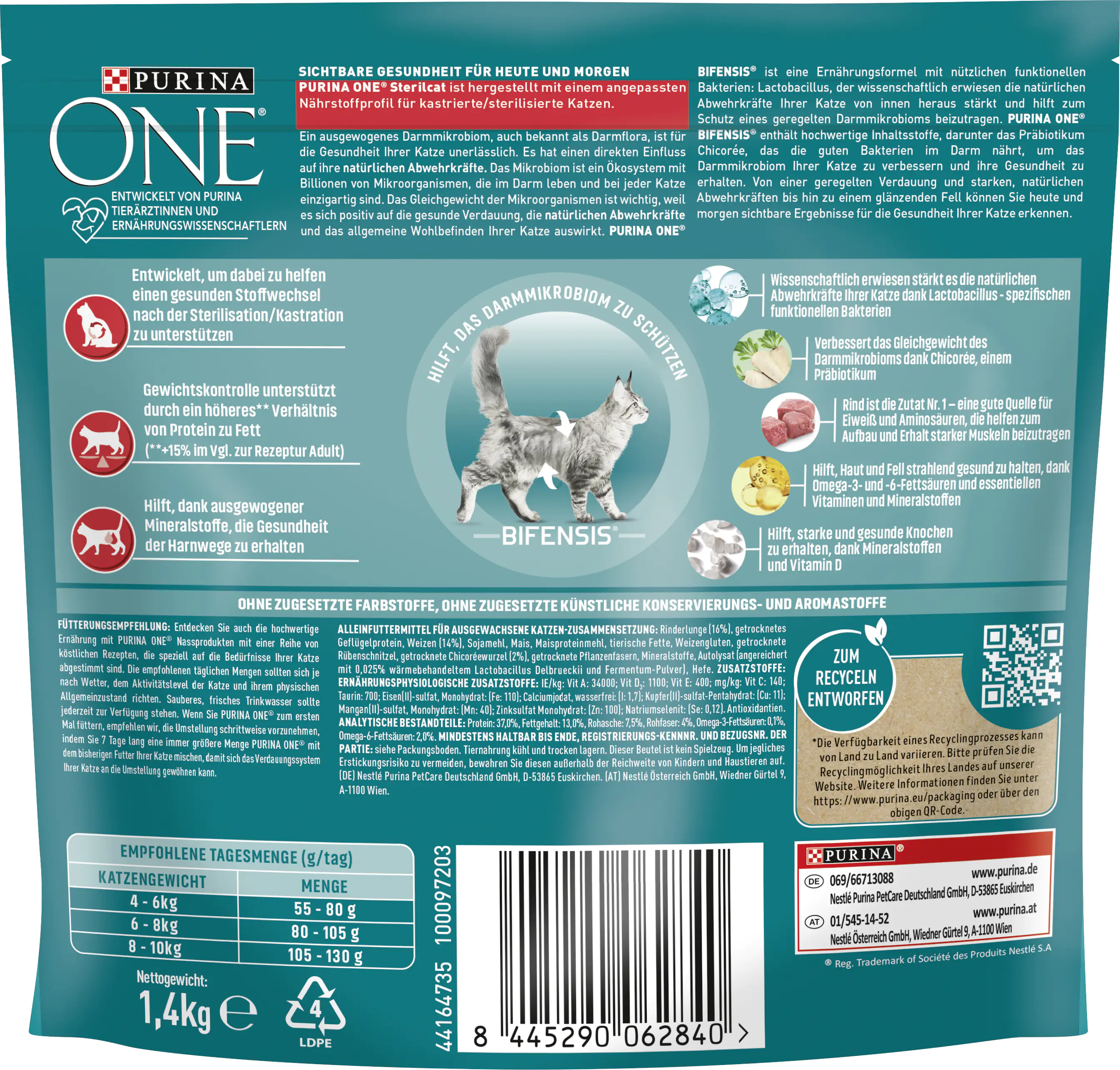 Purina One Sterilcat reich an Rind 1,4 kg Purina One Sterilcat reich an Rind 1,4 kg