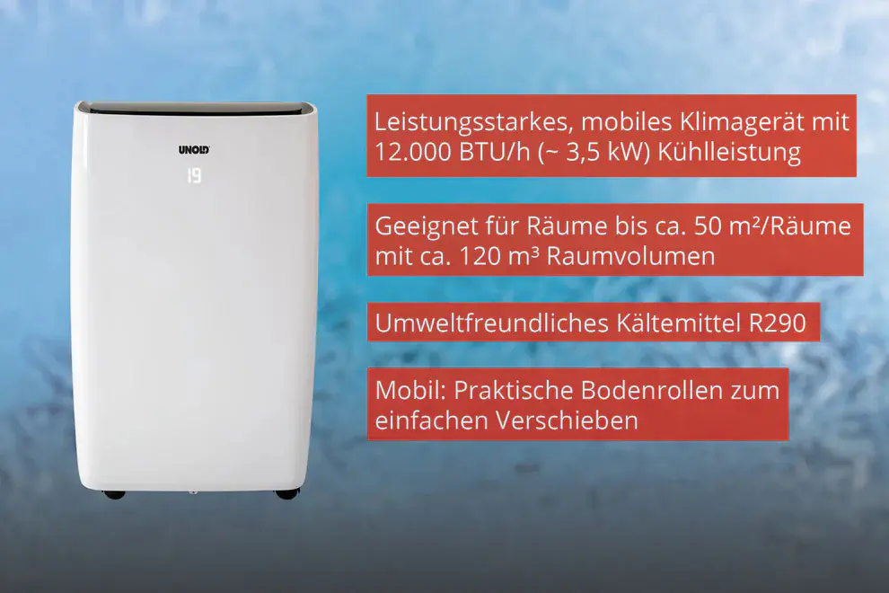 Unold Klimagerät Arctic 12k, 12000 BTU, 1300 Watt