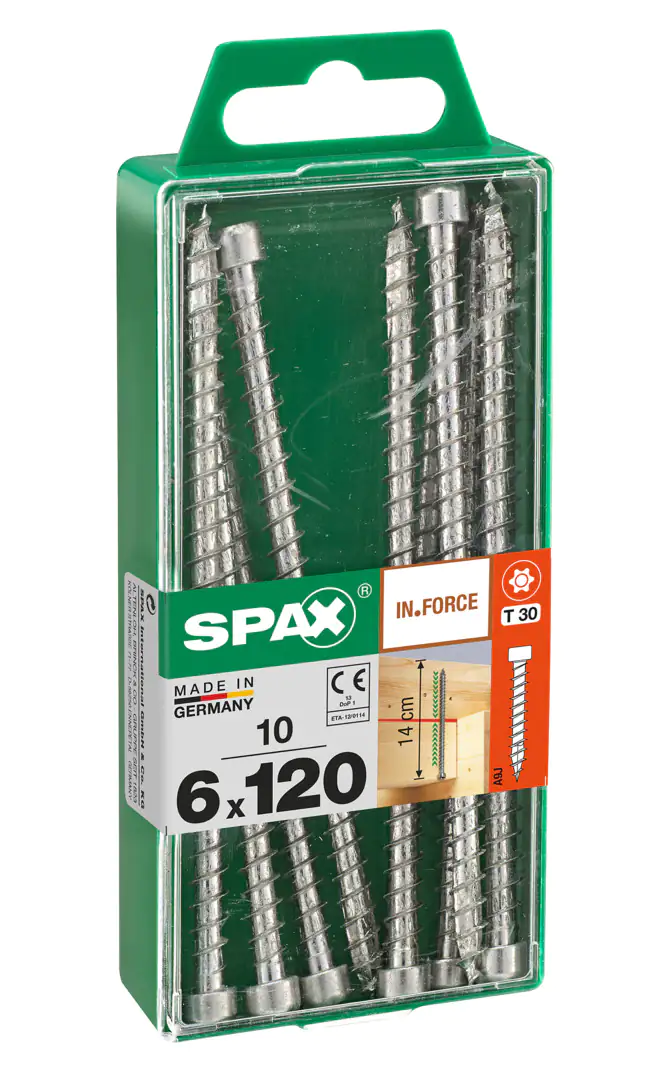 Spax Holzbauschrauben 6.0 x 120 mm TX 30 - 10 Stk. Spax Holzbauschrauben 6.0 x 120 mm TX 30 - 10 Stk.