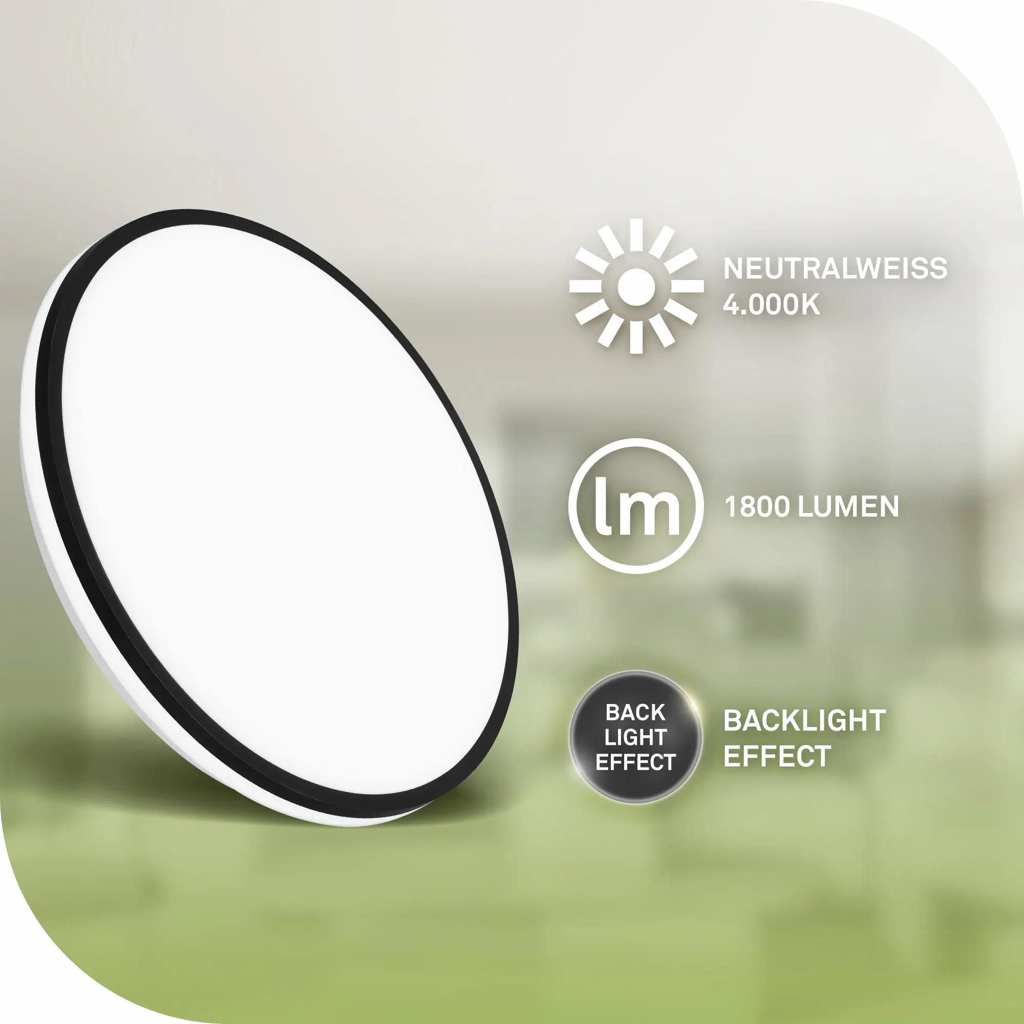 Briloner LED-Deckenleuchte Lana Ø 33 cm weiß-schwarz neutralweiß 