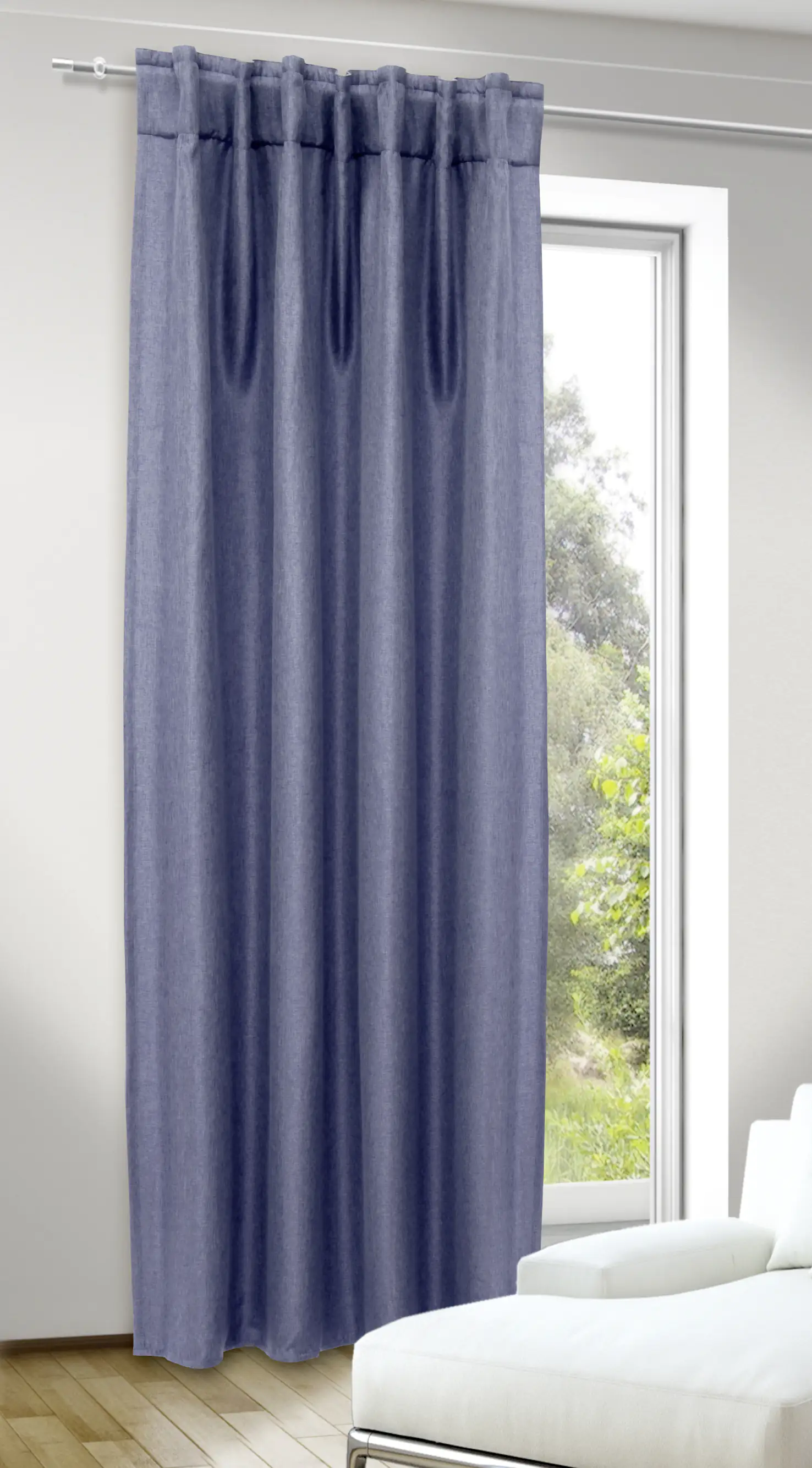 Neusser Collection Schlaufenschal verdeckte Schlaufen jeansblau 135x245 cm