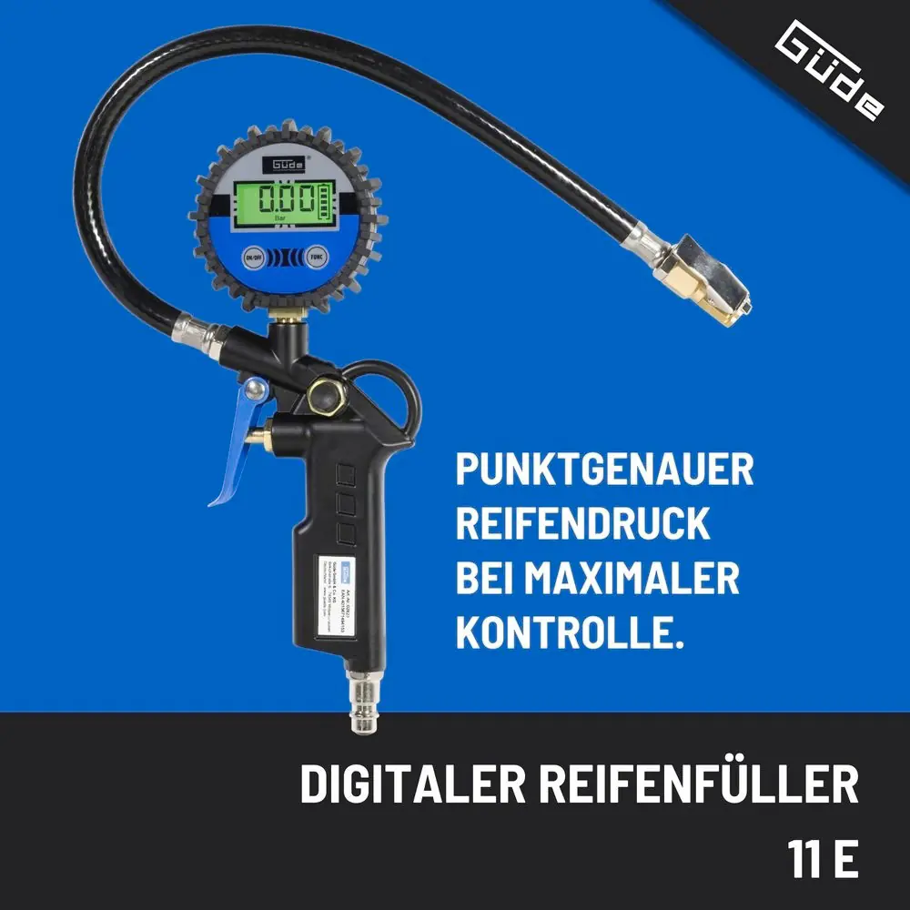 Güde Reifenfüller Digital 11 E Schlauch 365 mm, Automatikabschaltung