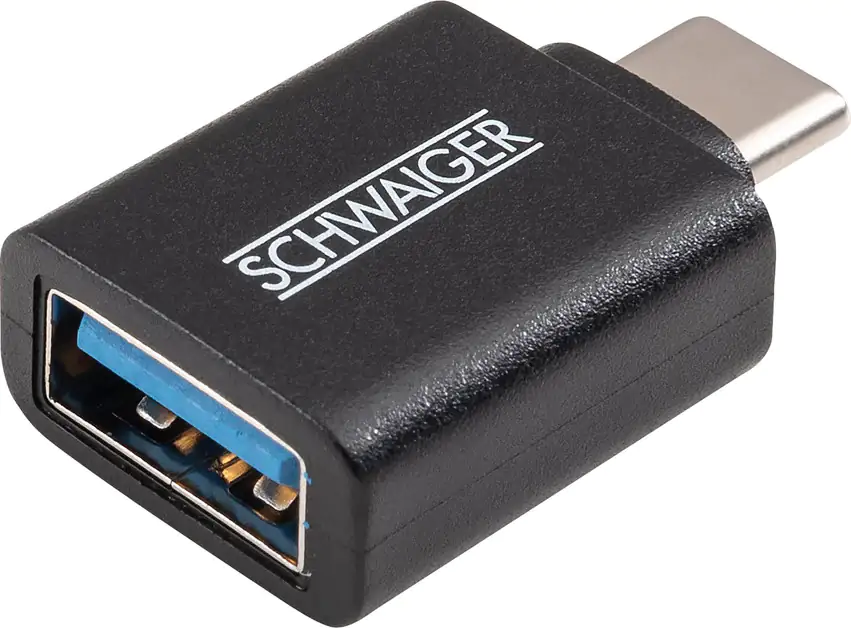 Schwaiger USB 3.1 Adapter schwarz USB 3.1 C Stecker, USB 3.0 A Buchse Schwaiger USB 3.1 Adapter schwarz USB 3.1 C Stecker, USB 3.0 A Buchse