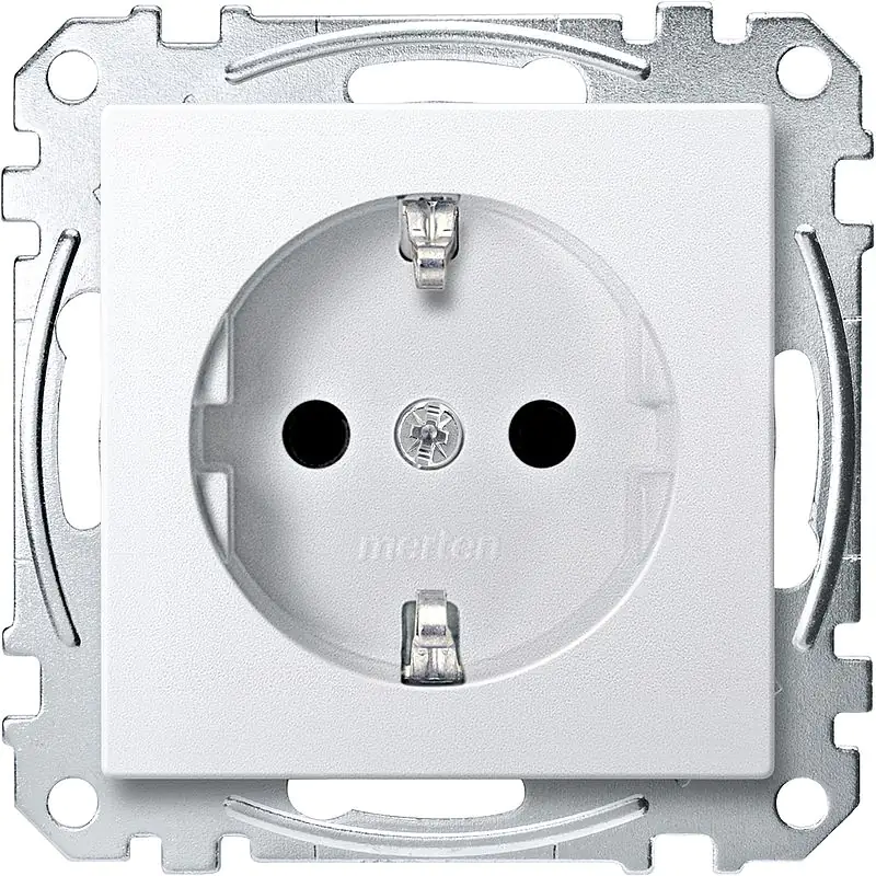 Merten Steckdose mit Berührungsschutz Serie M polarweiß matt MEG2300-0419