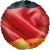 Folienballon Fußball 4 Sterne & Flagge schwarz-rot-gold 19 x 13,5 cm