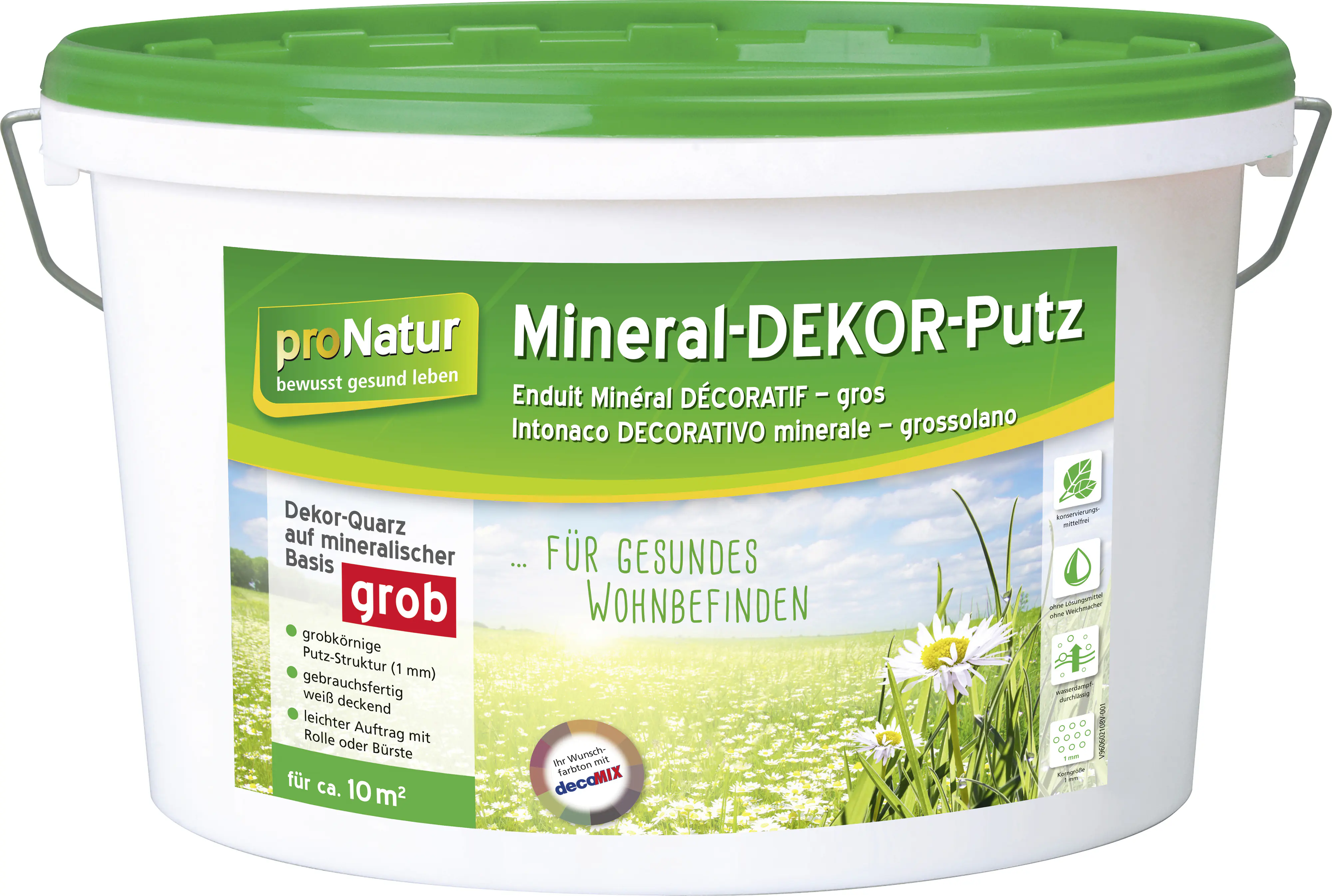 Pronatur Mineral Dekor-Putz 8 kg 1 mm grob weiß
