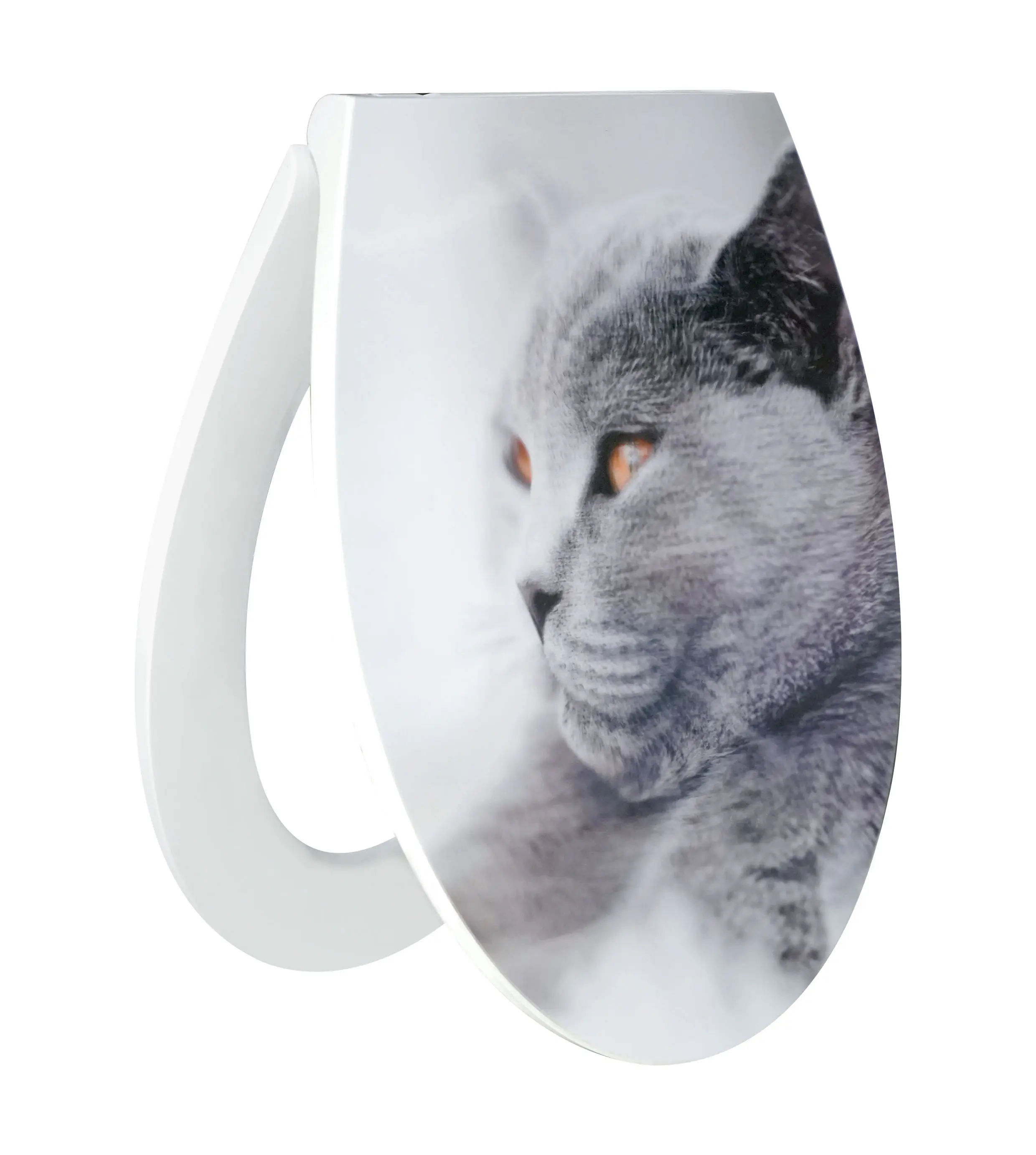 Primaster WC-Sitz mit Absenkautomatik Katze 3D weiß 