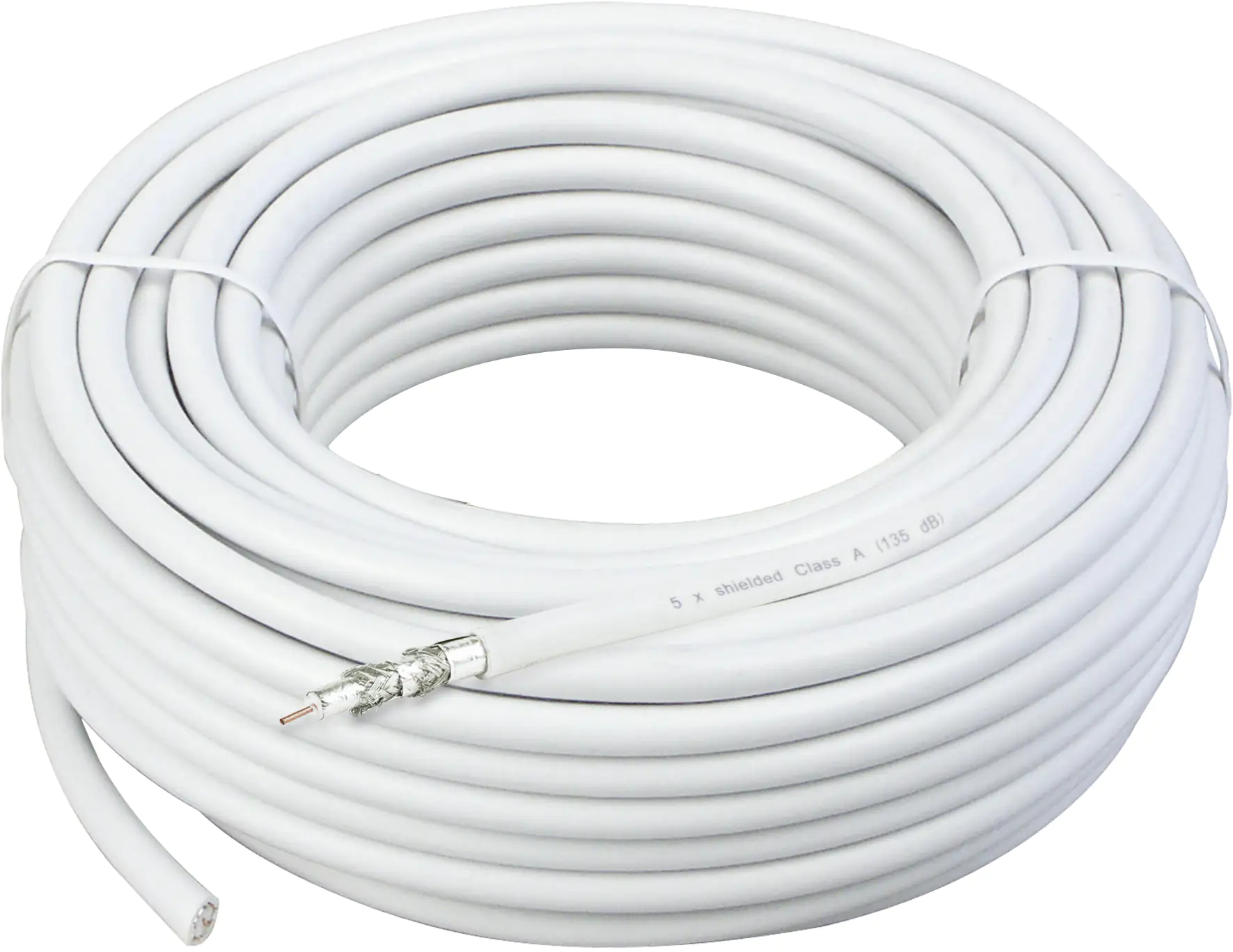 4004005185409_975480 Schwaiger Koaxialkabel KOX13525 052 (135dB) weiß, 25,0m, 5-fach geschirmt, ohne F Stecker