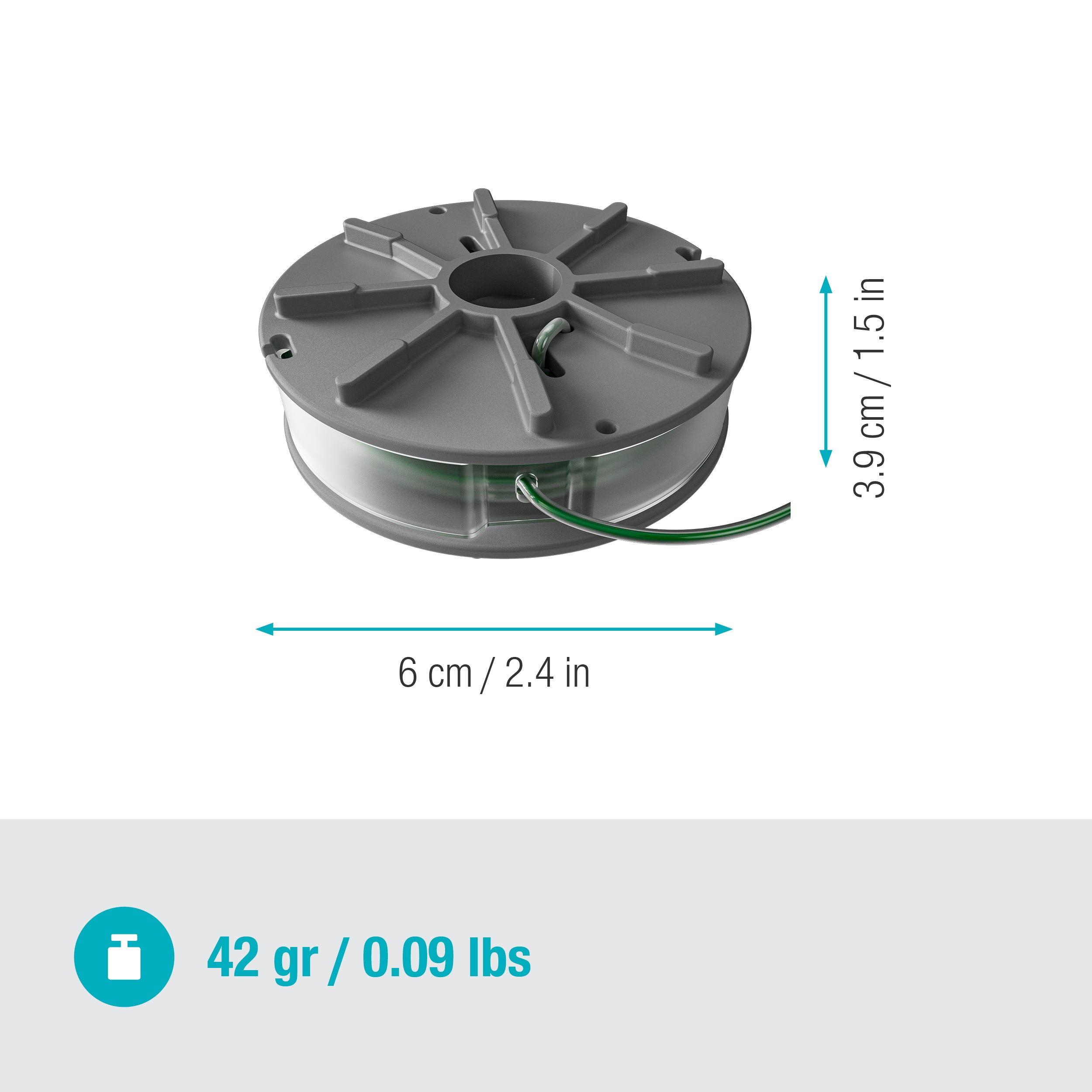 Gardena Ersatzfadenspule für Rasentrimmer PowerTrim Ø 2 mm 4 m grün