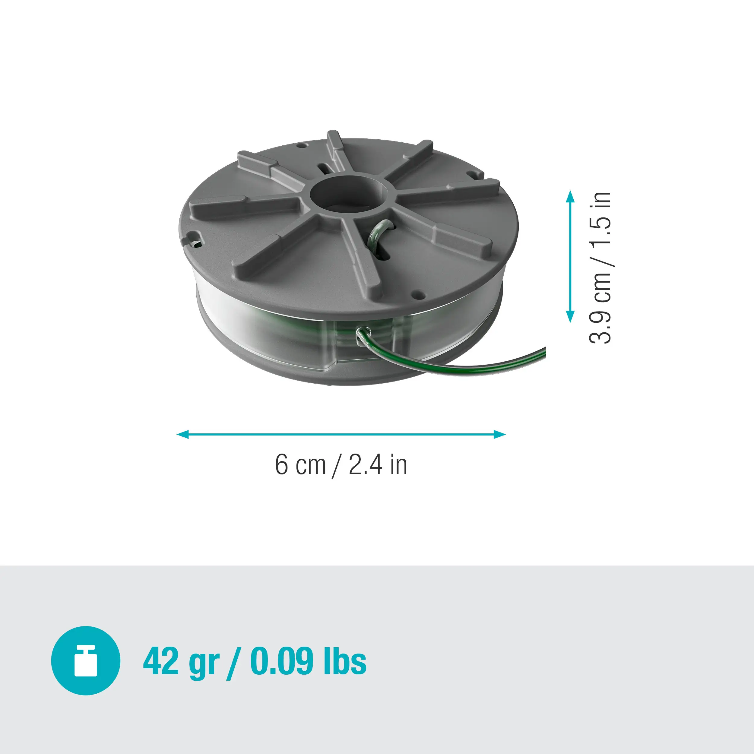 Gardena Ersatzfadenspule für Rasentrimmer PowerTrim Ø 2 mm 4 m grün