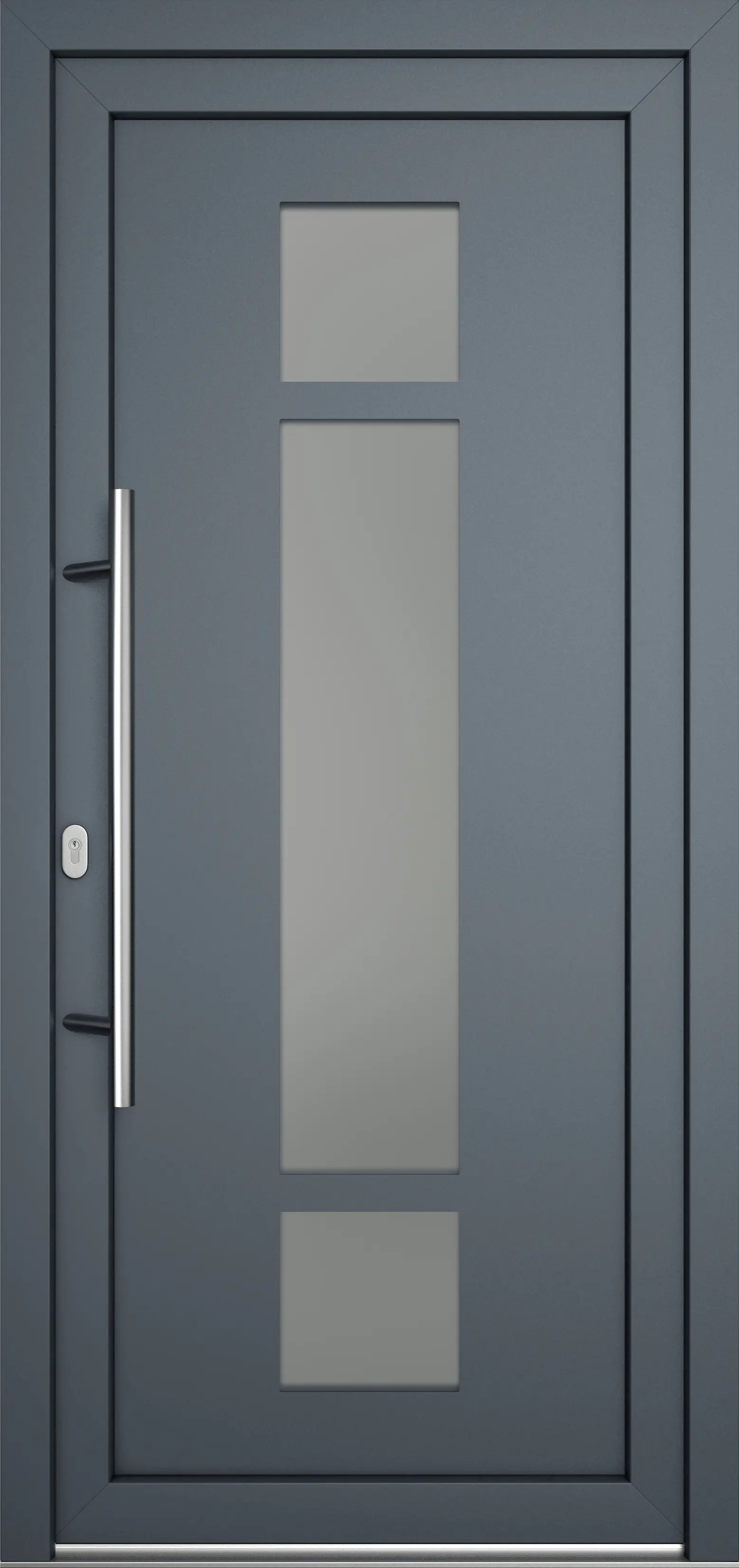 Meeth Haustür Optimal Pro PVC Modell 102 108 x 200 cm DIN Links weiß/titan