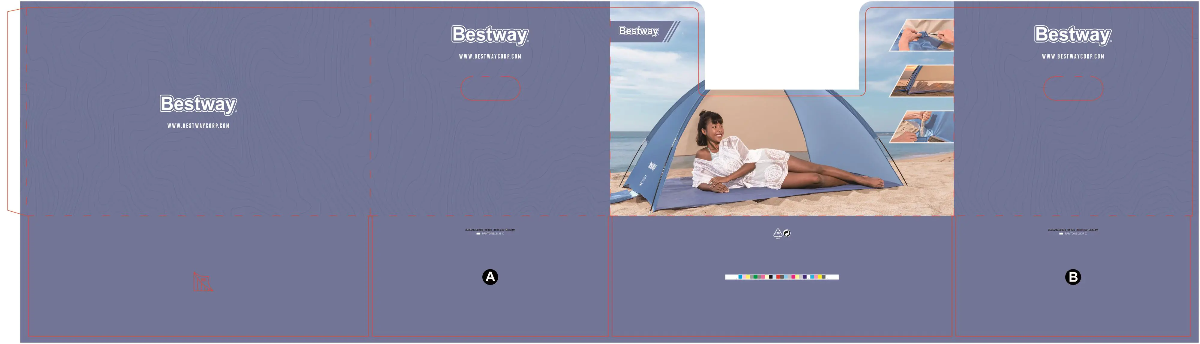 Bestway Zelt Strandmuschel Beach Ground 2 blau 200 x 120 x 95 cm Bestway Zelt Strandmuschel Beach Ground 2 blau 200 x 120 x 95 cm