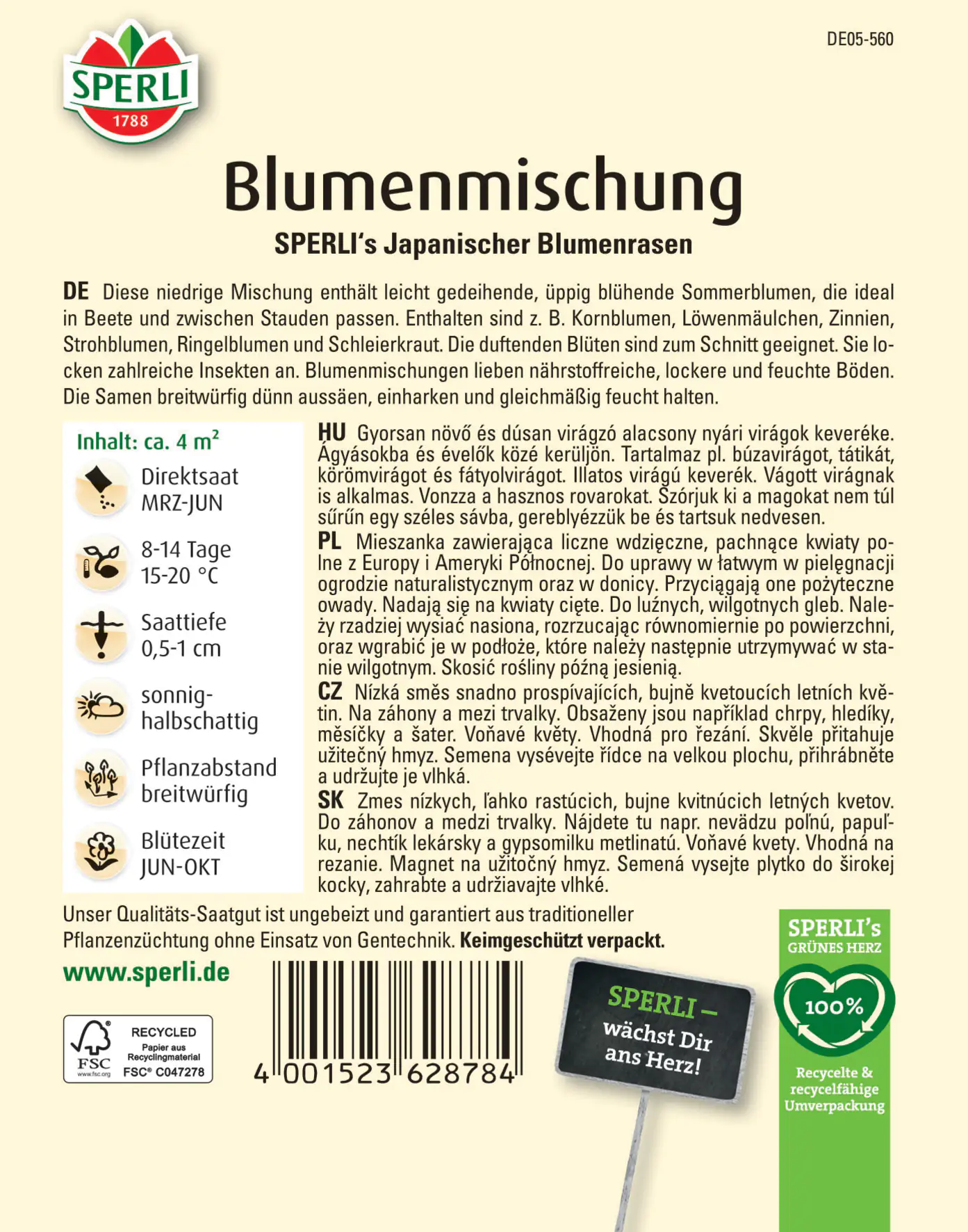 Sperli Blumenmischung Japanischer Blumenrasen