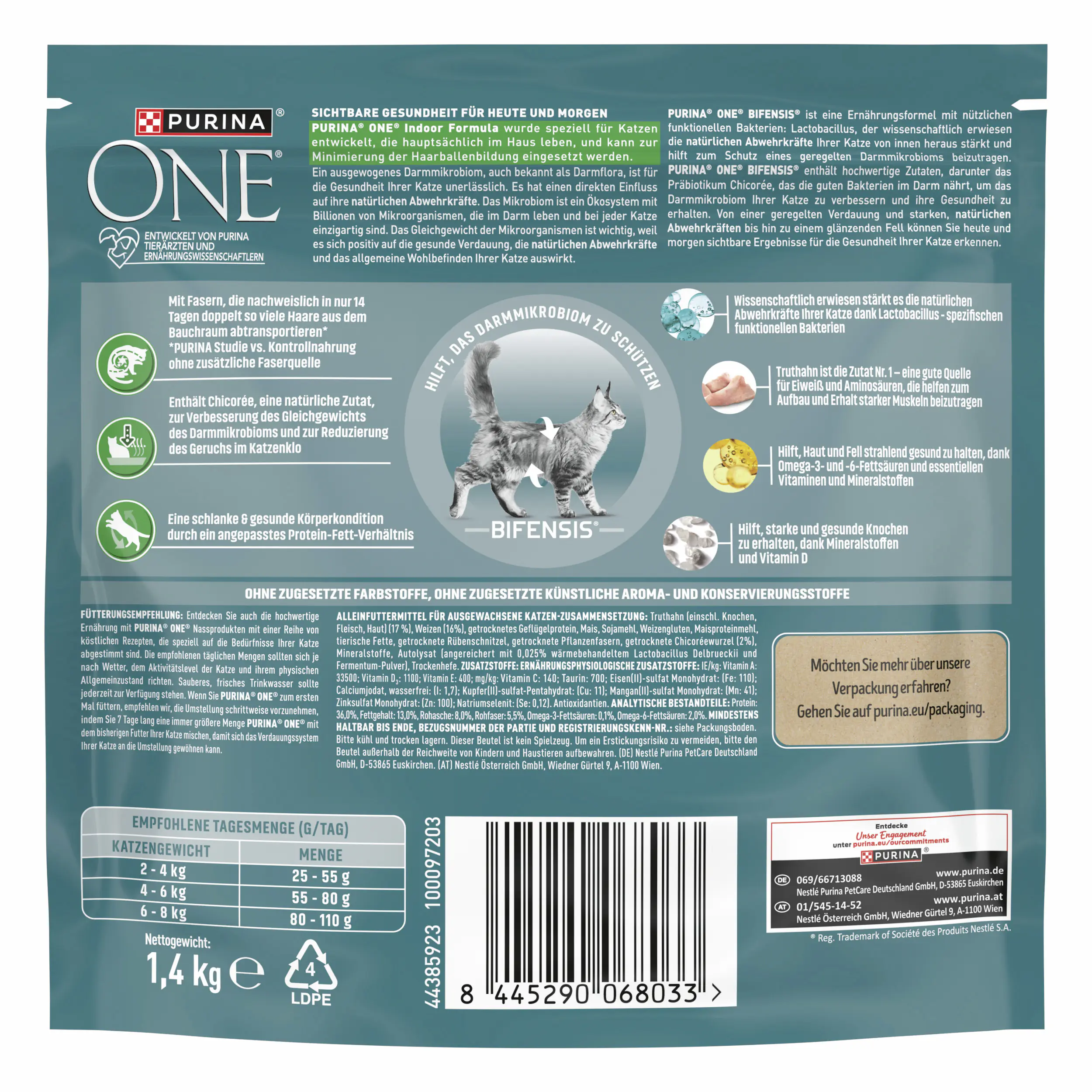 Purina One Katzenfutter Indoor Formula reich an Truthahn 1,4 kg