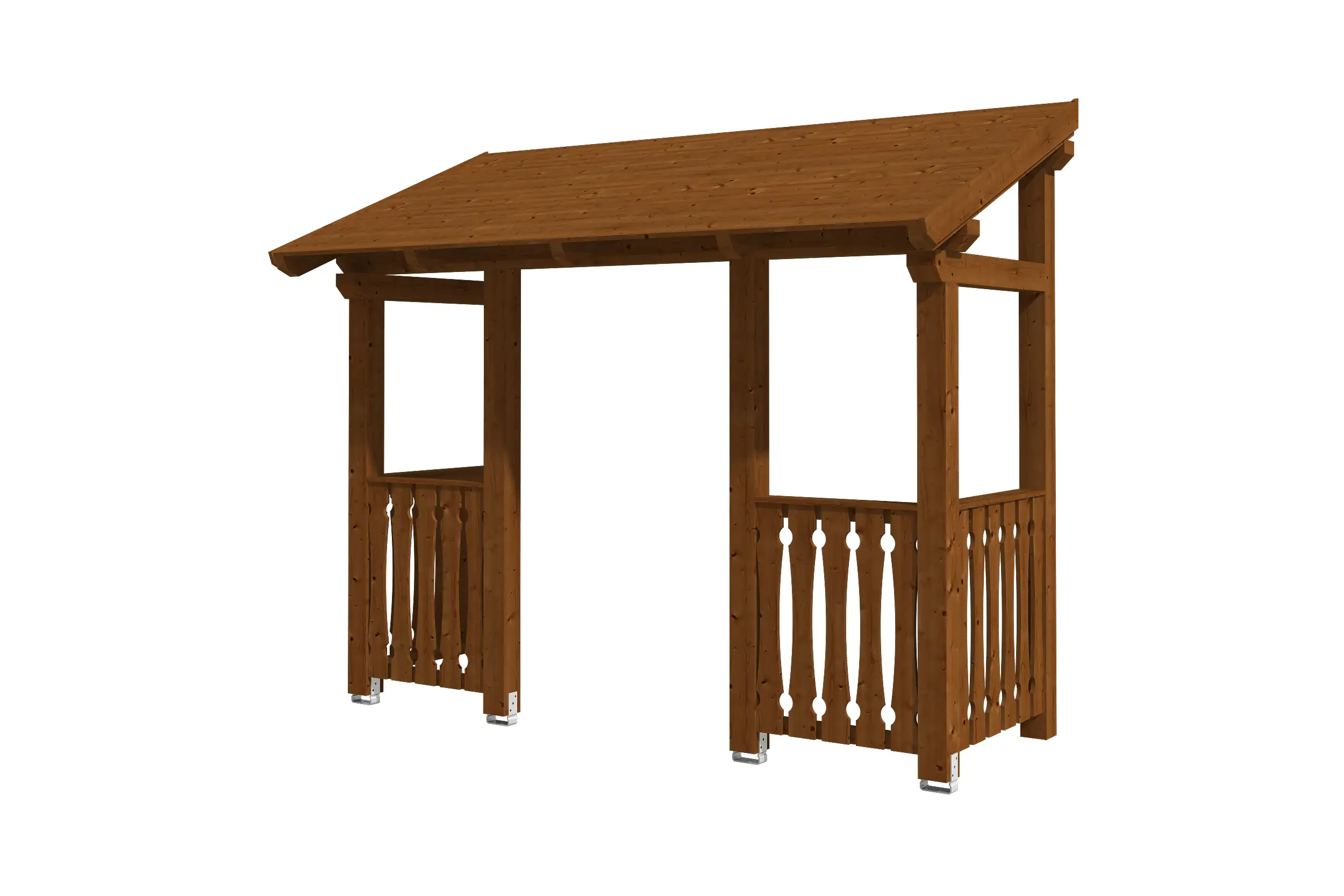 SKAN HOLZ Vordach Paderborn Typ 6 336 x 156 cm, lasiert in Nussbaum