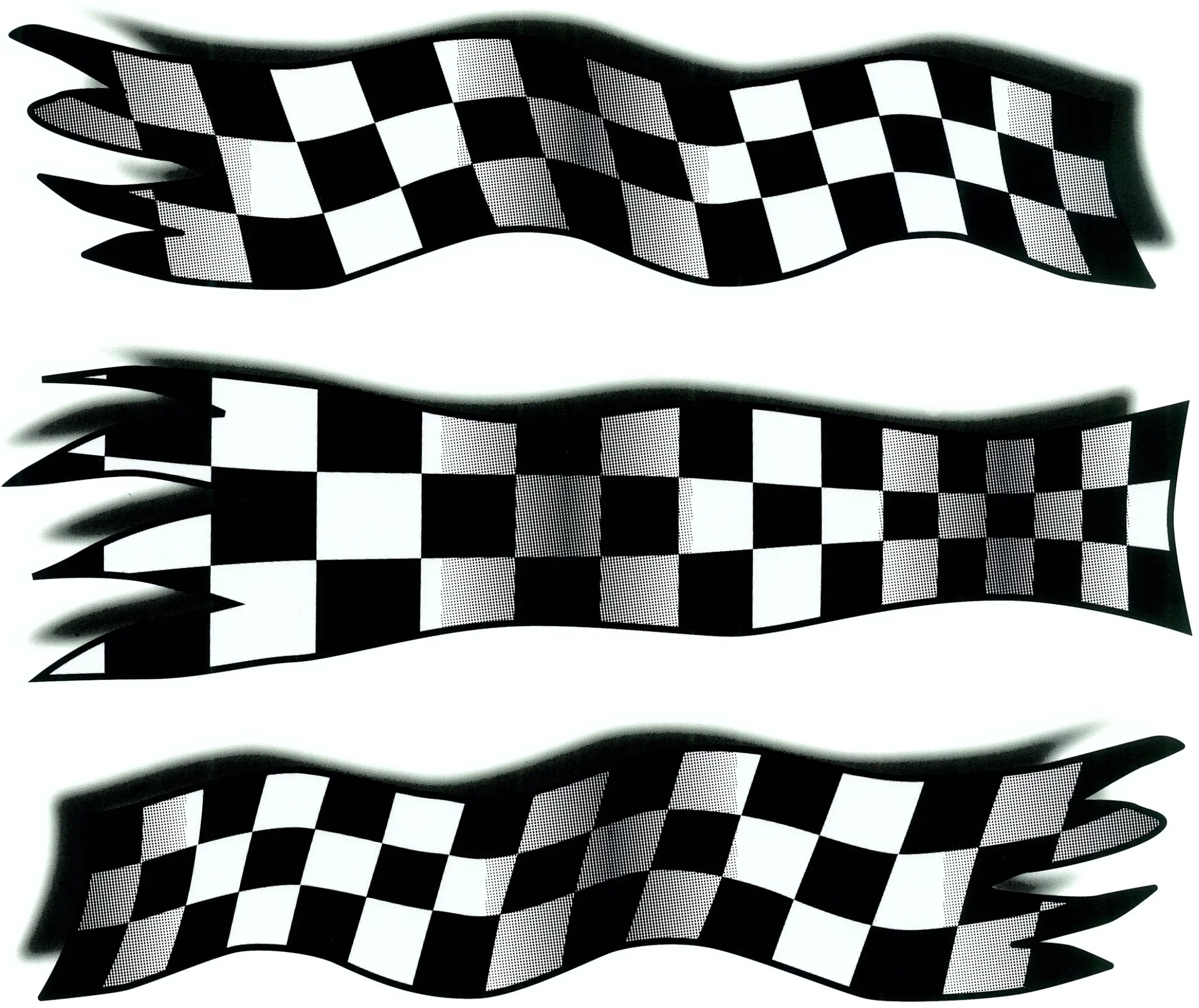 Hermann Schütz Aufkleber Styling-Flag schwarz-weiß 3er-Set 210x150mm