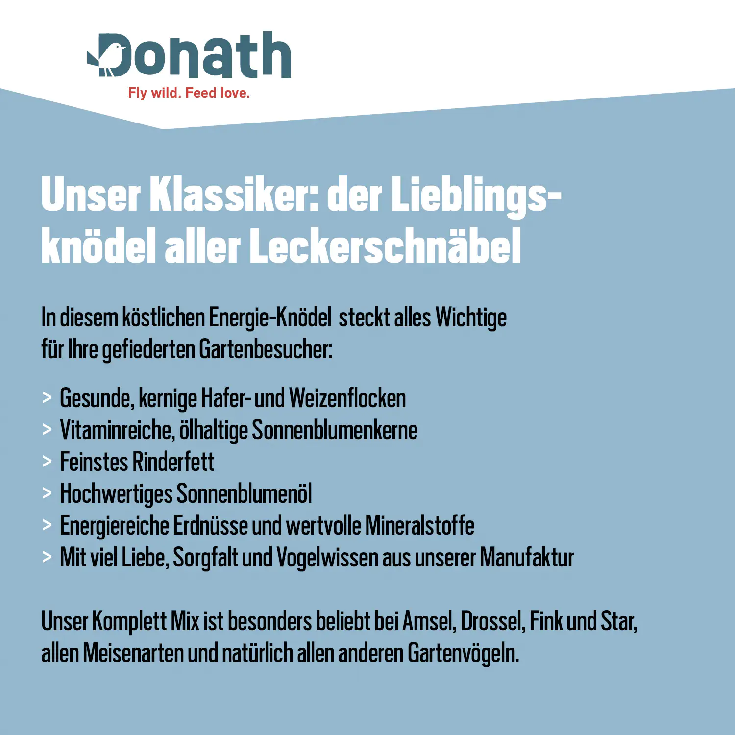 4260681740664_2834006 Donath Energie-Knödel Meisenknödel Klassisch 50 x 100 g
